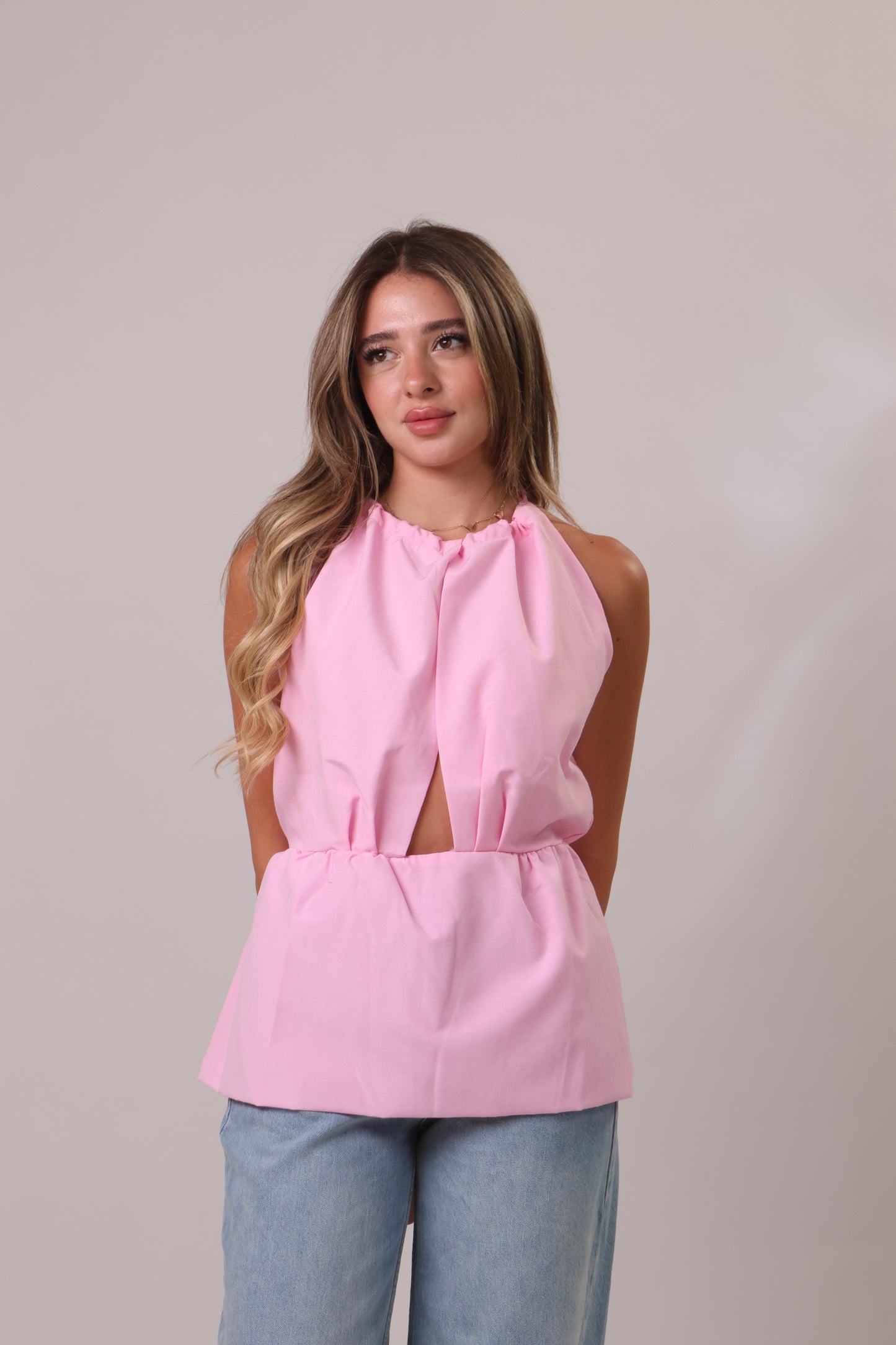 Poplin shirt with open up front