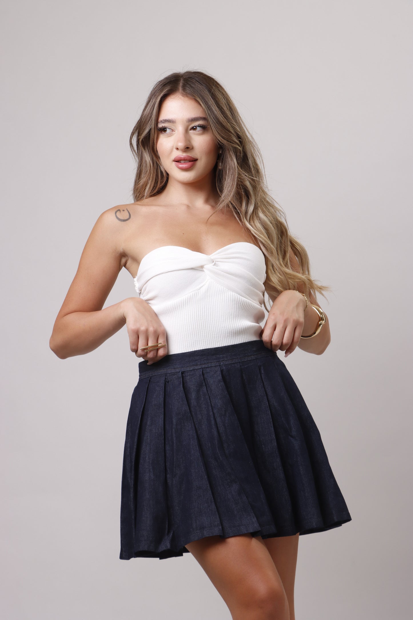 Tennis denim skirt