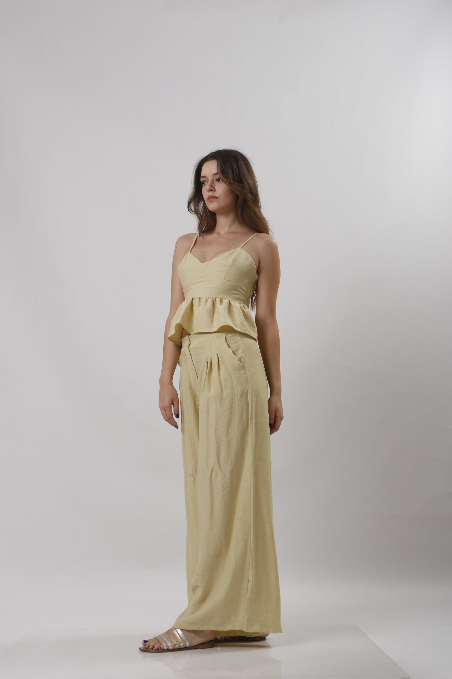 Peplum linen set