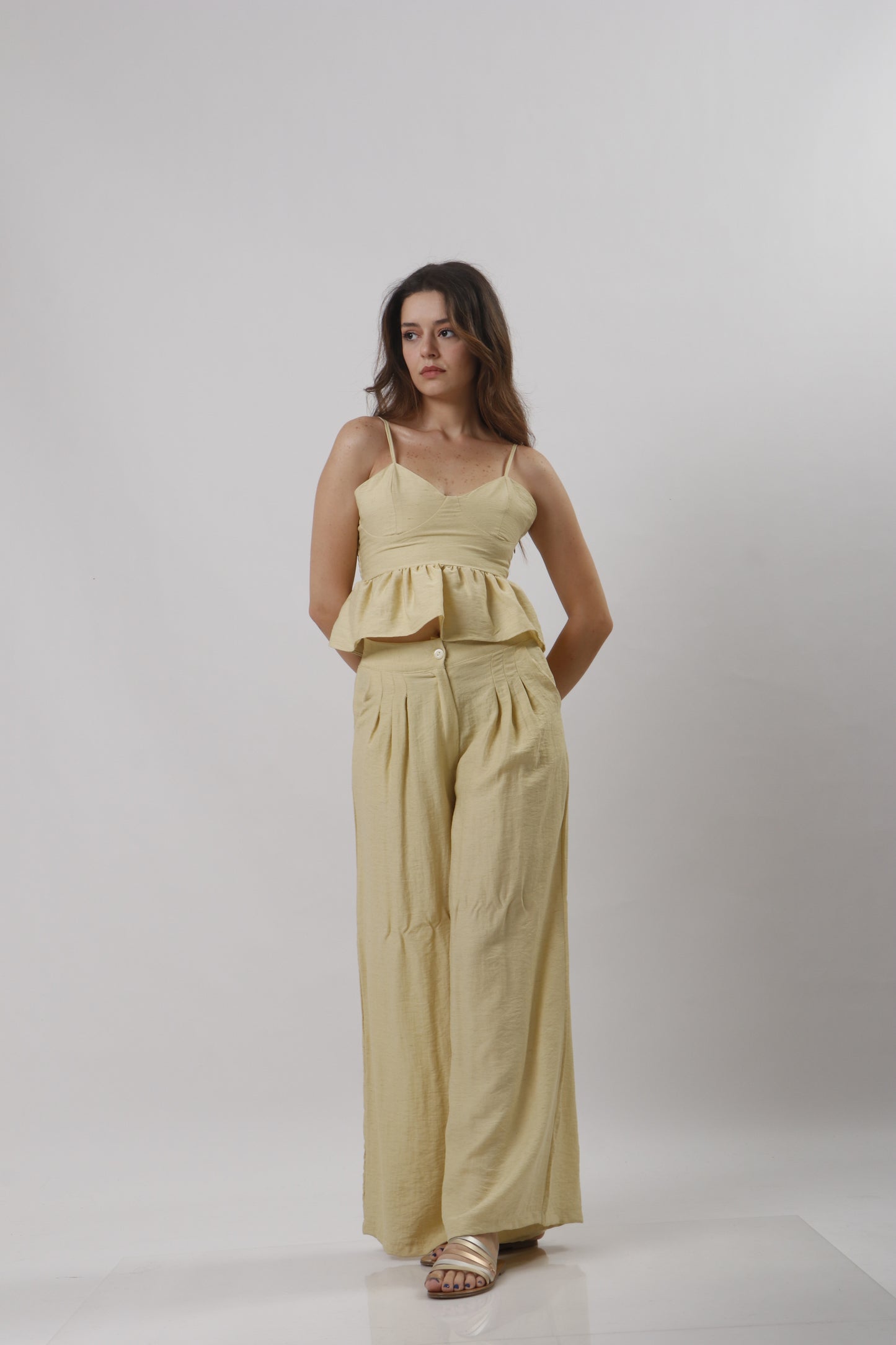 Peplum linen set