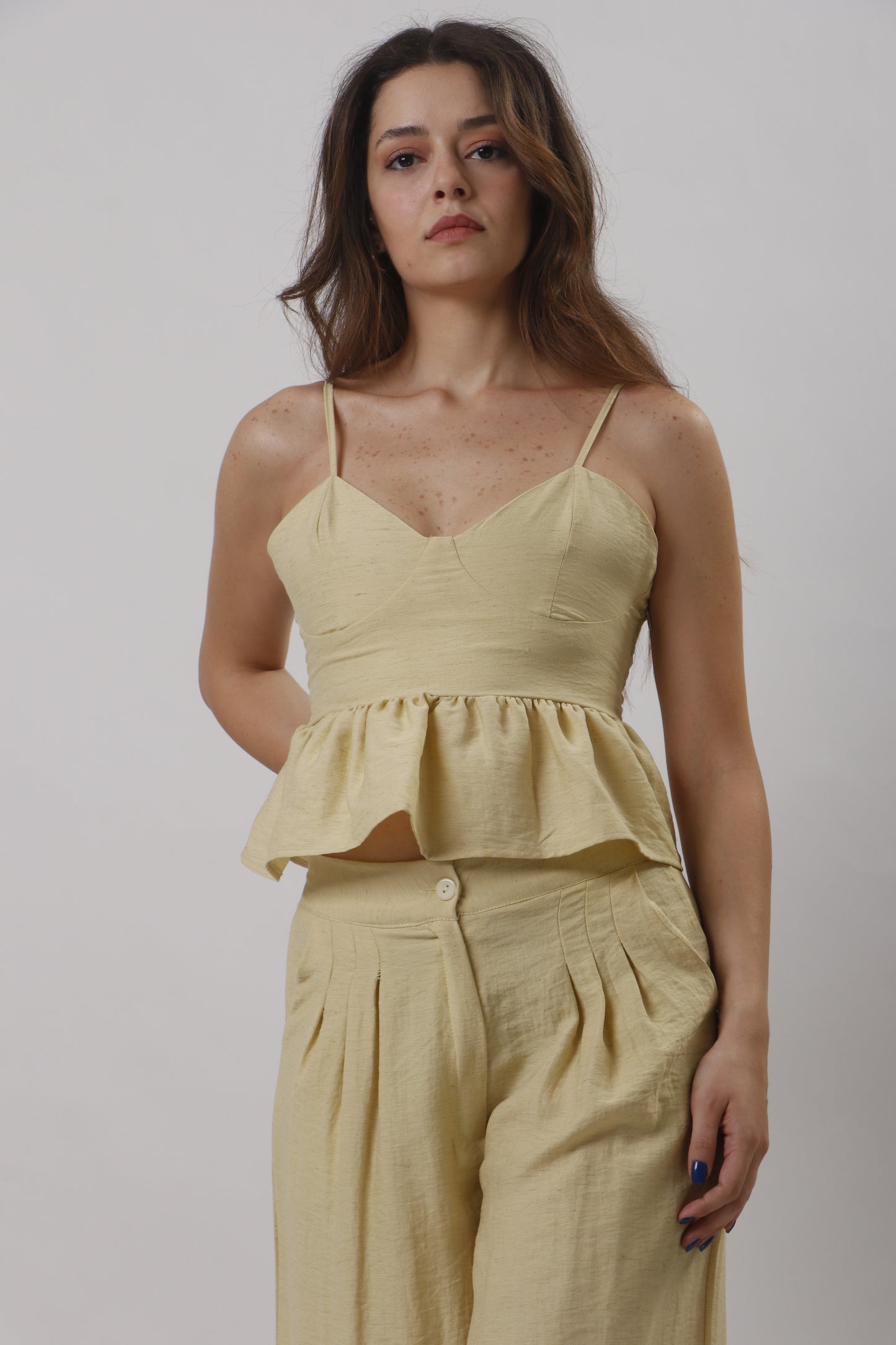 Peplum linen set
