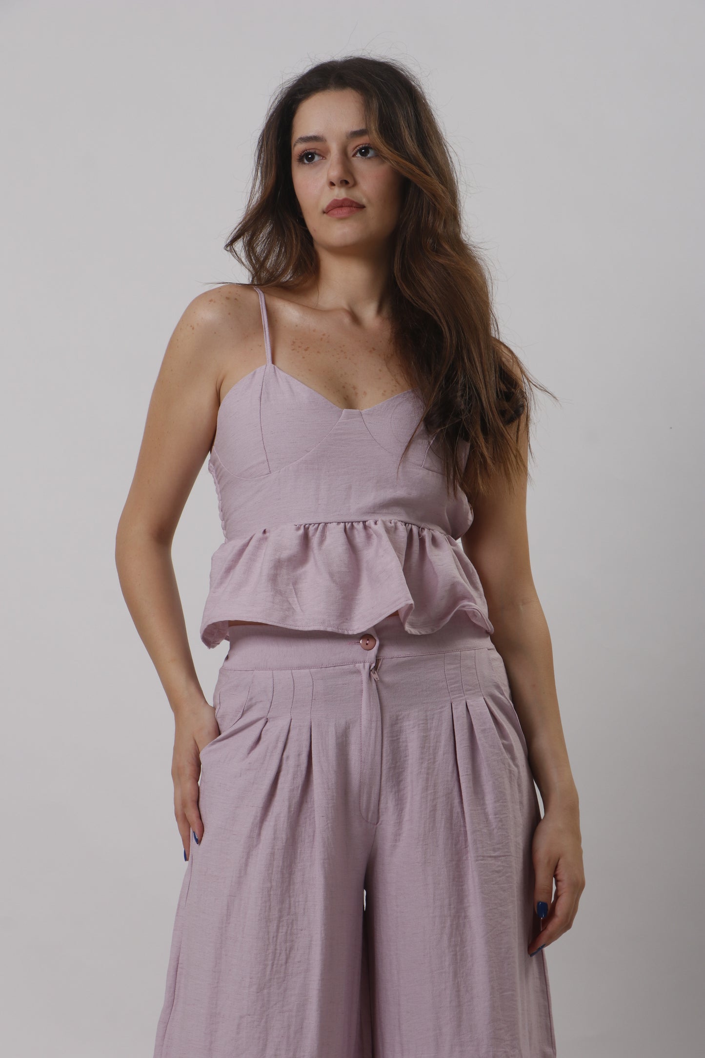 Peplum linen set