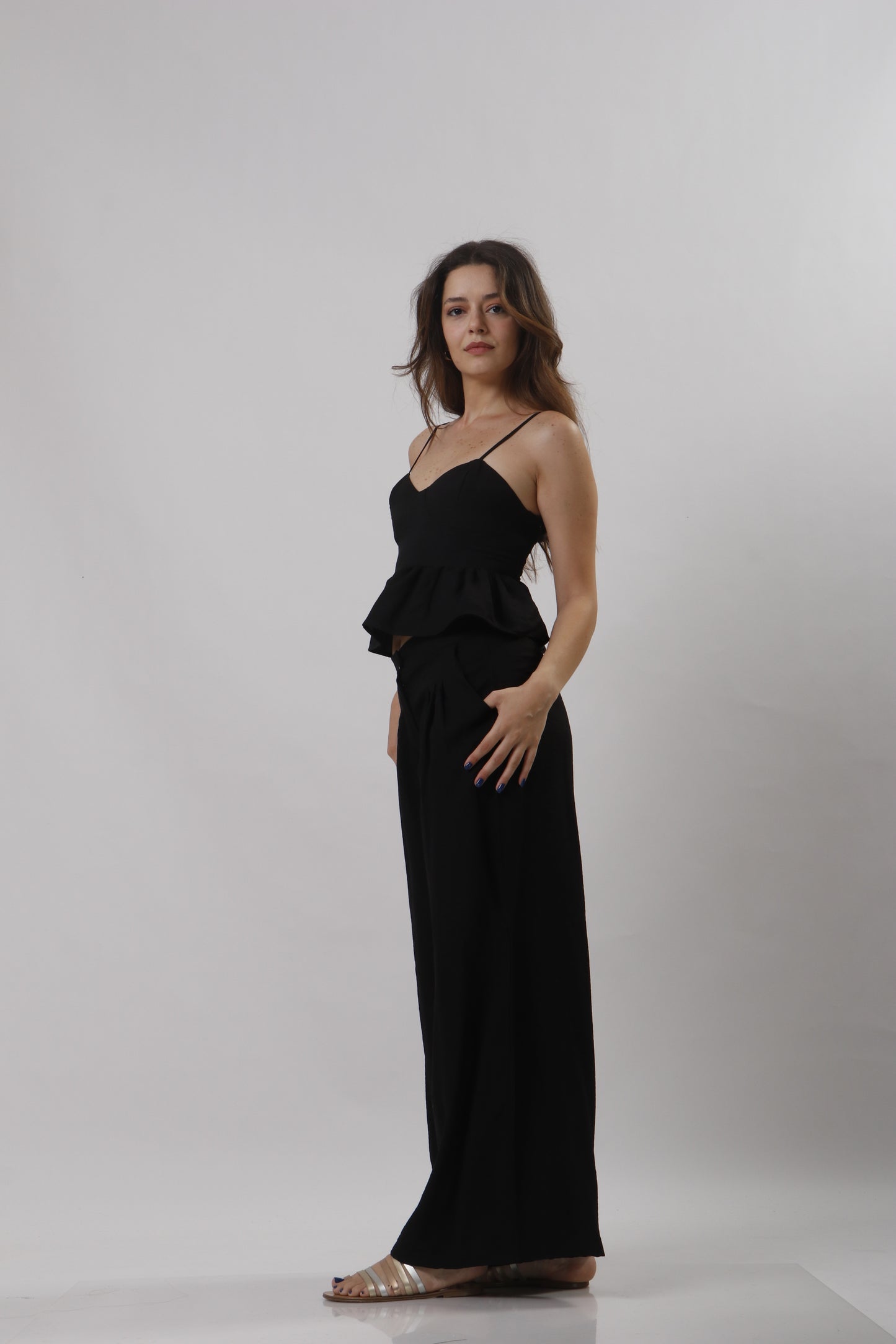 Peplum linen set