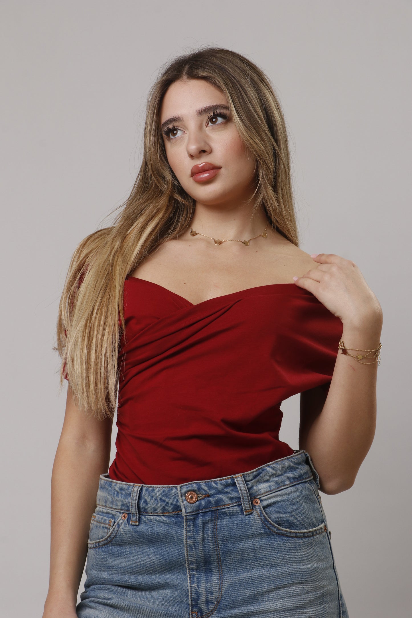 Cross v neck shirt