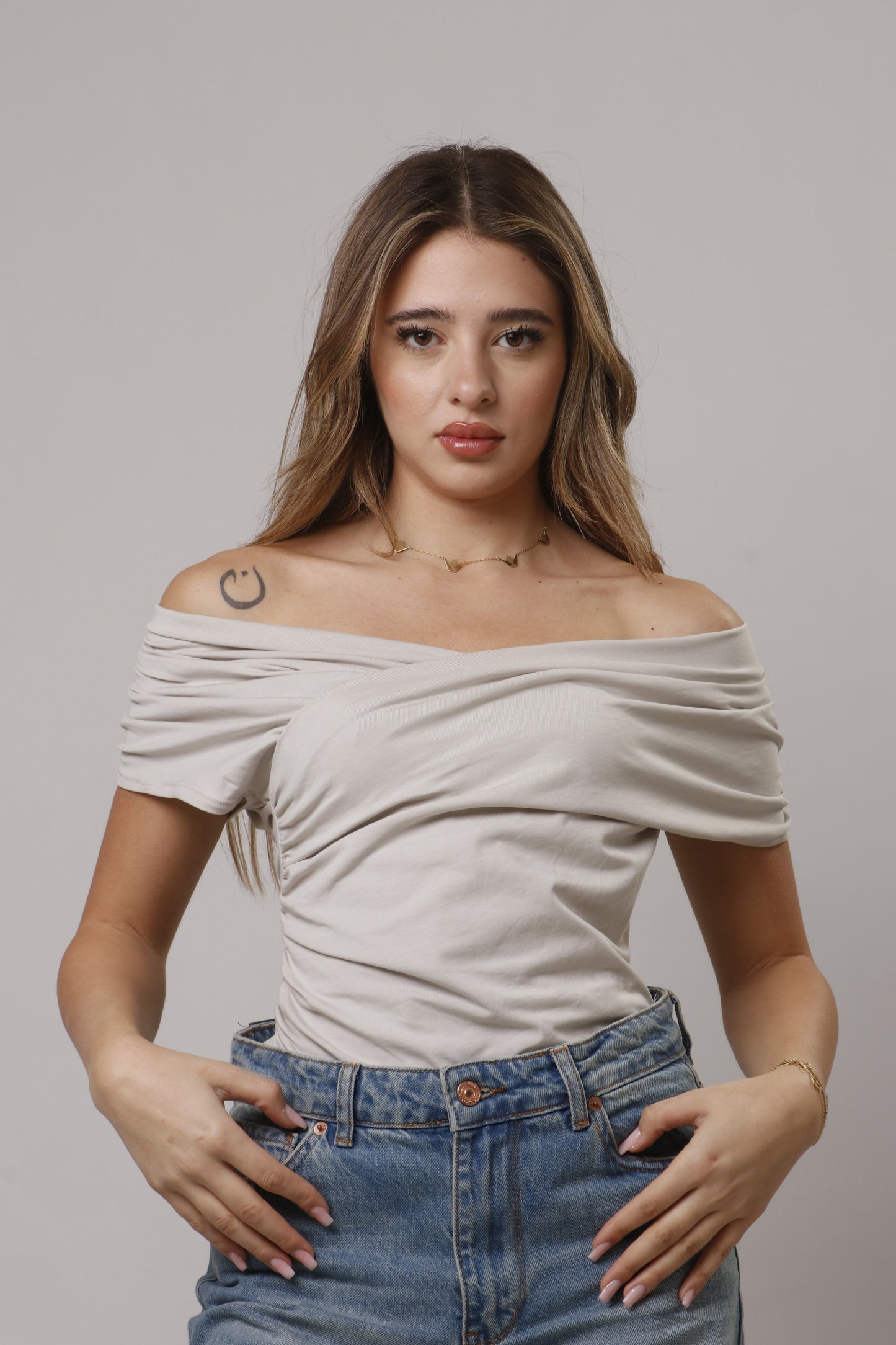 Cross v neck shirt