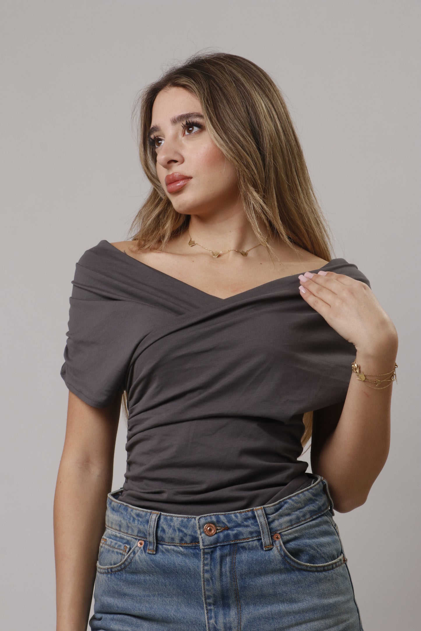 Cross v neck shirt