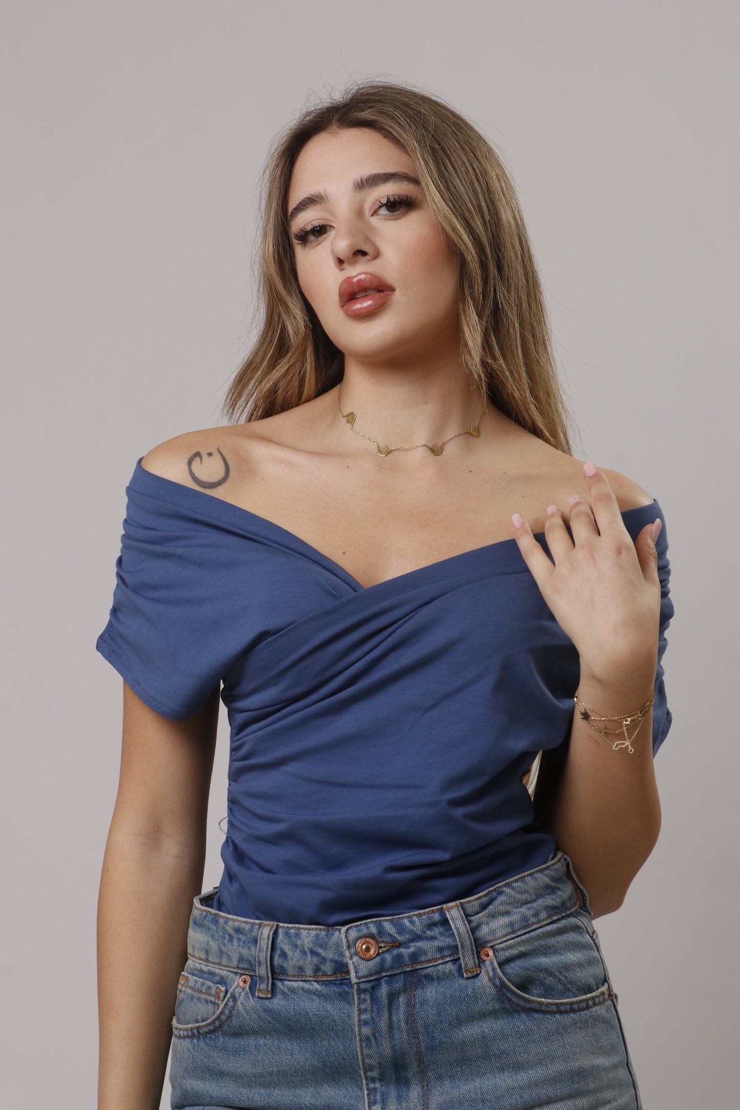 Cross v neck shirt