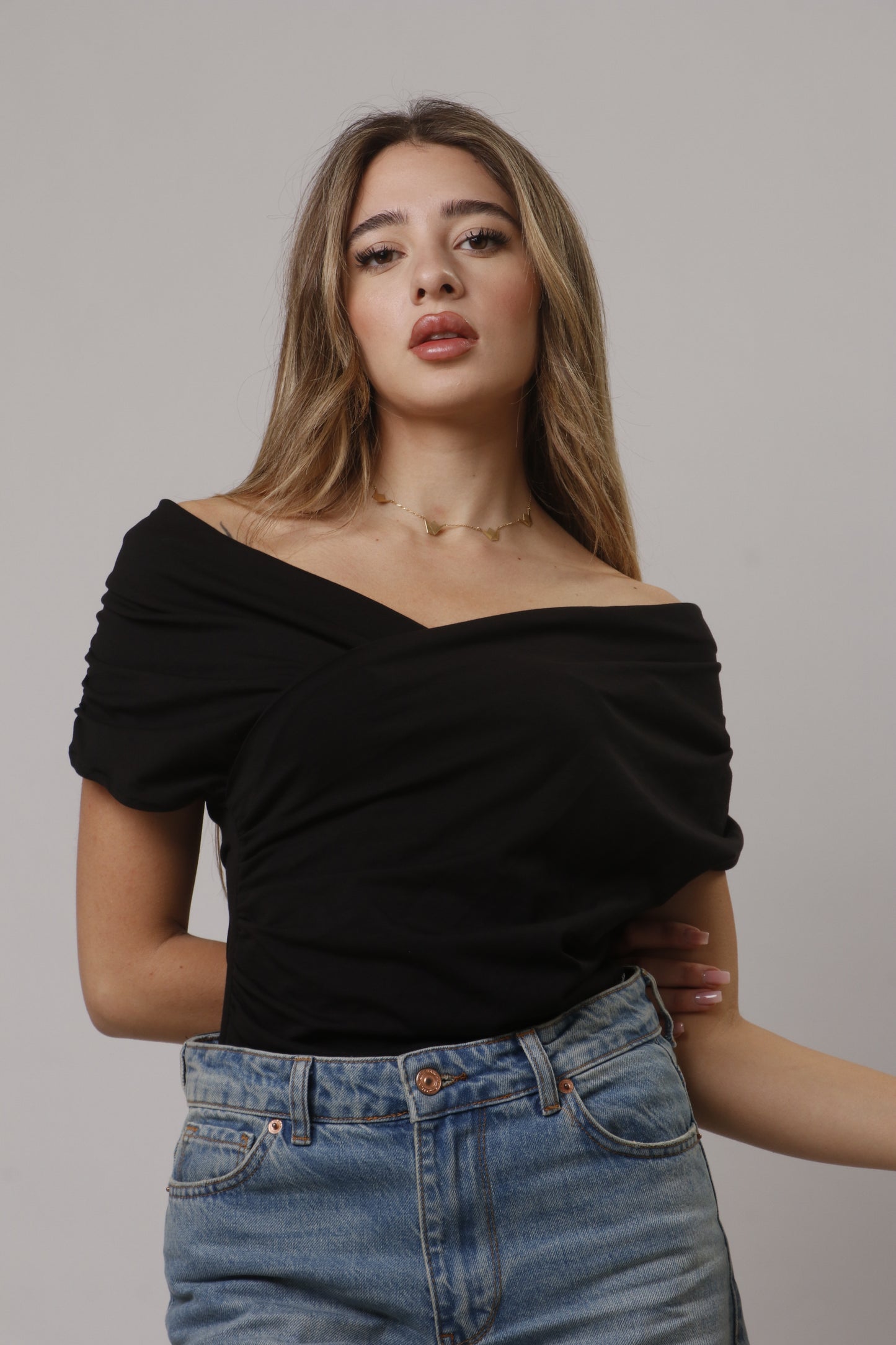 Cross v neck shirt