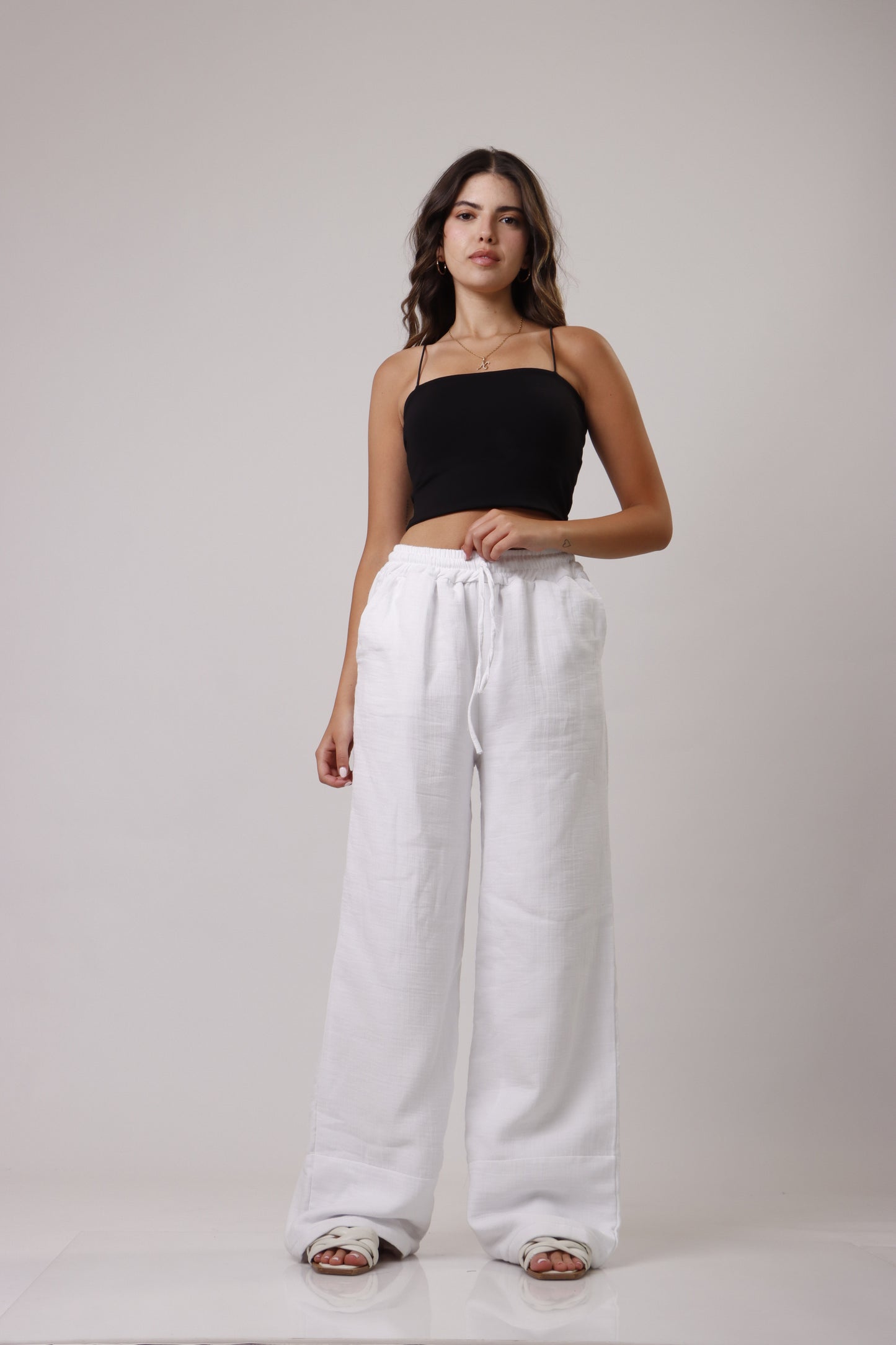 Wide leg Linen pant