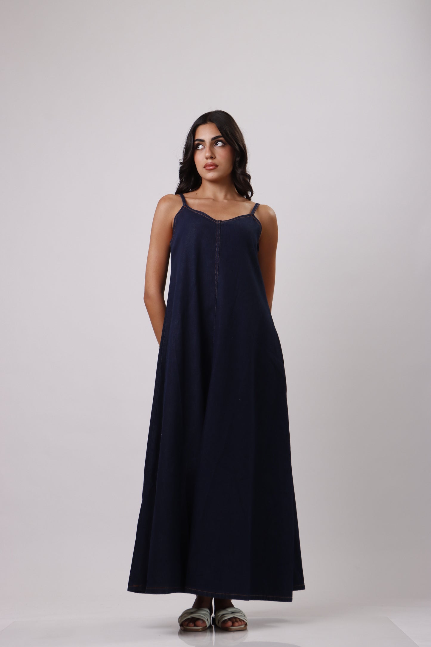 Denim midi dress