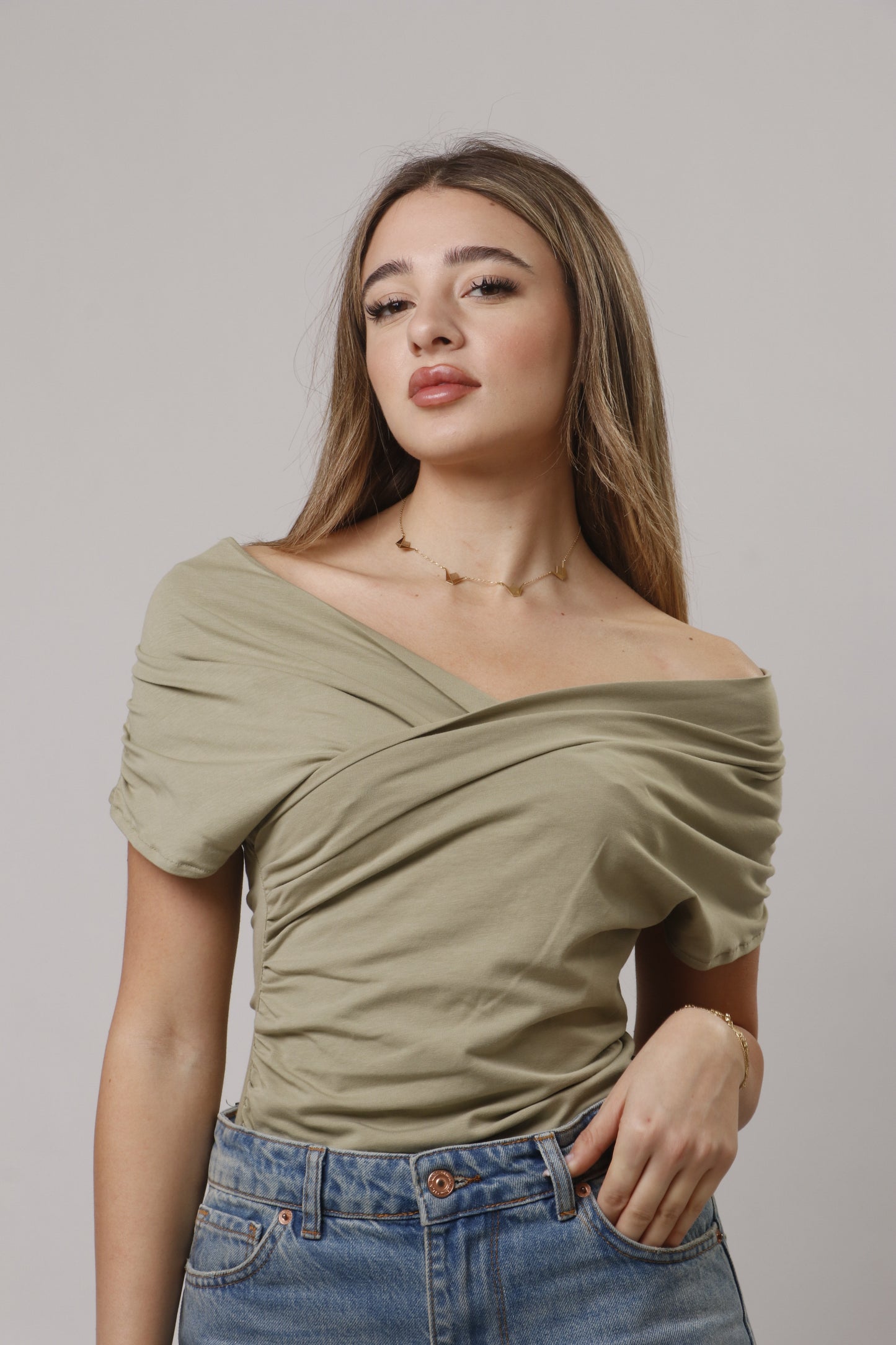 Cross v neck shirt