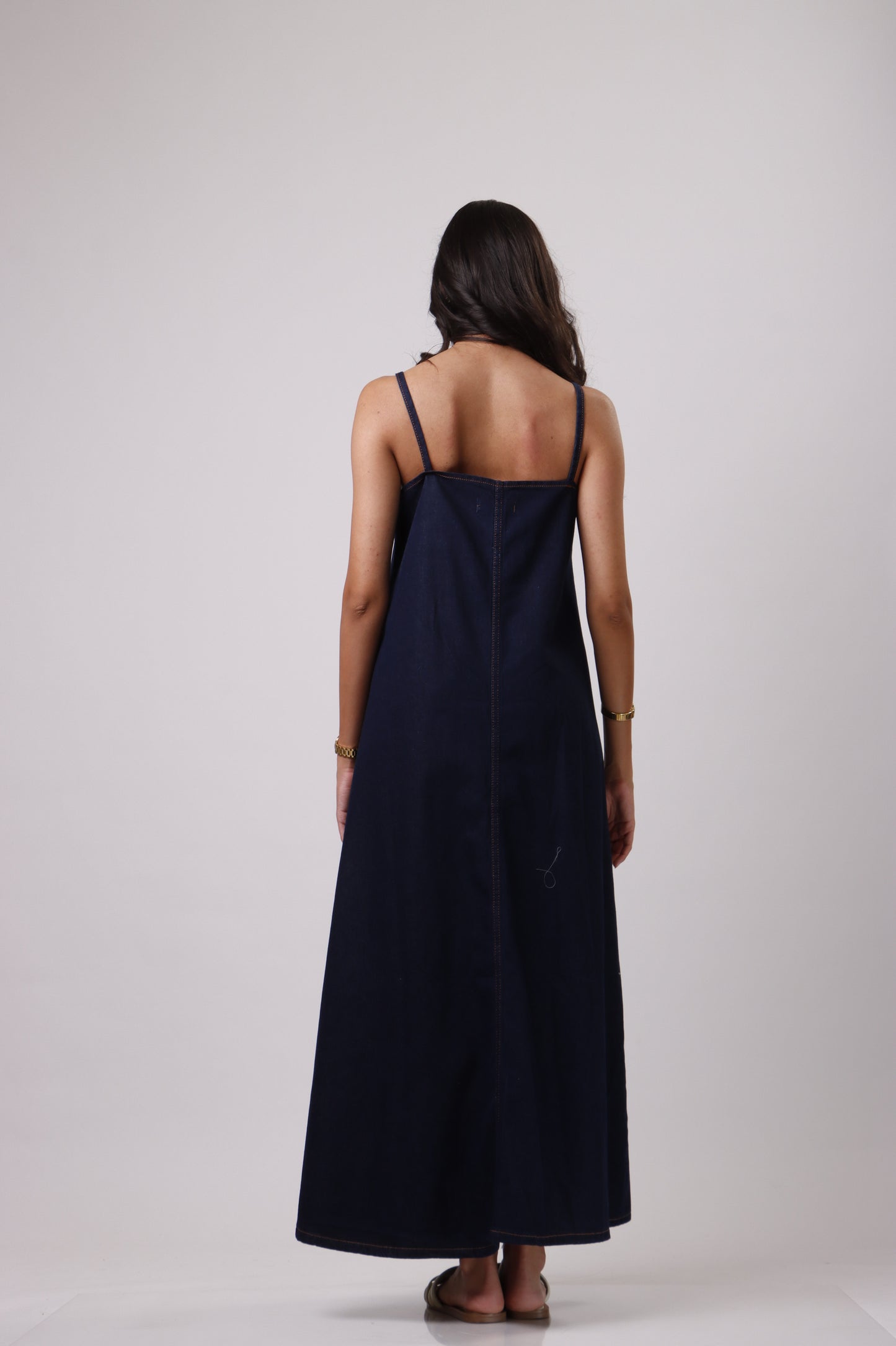 Denim midi dress