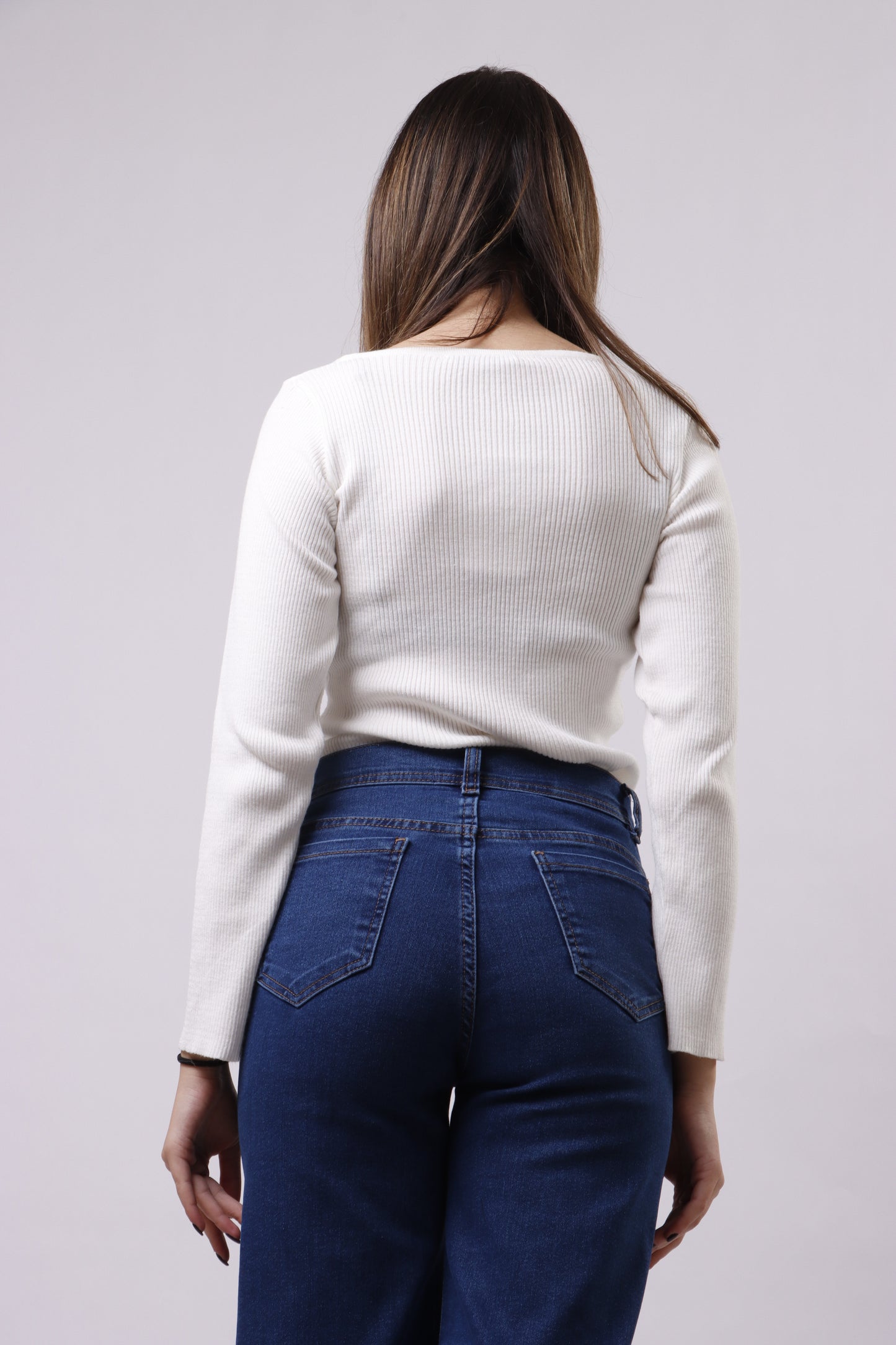 Square neck knit top