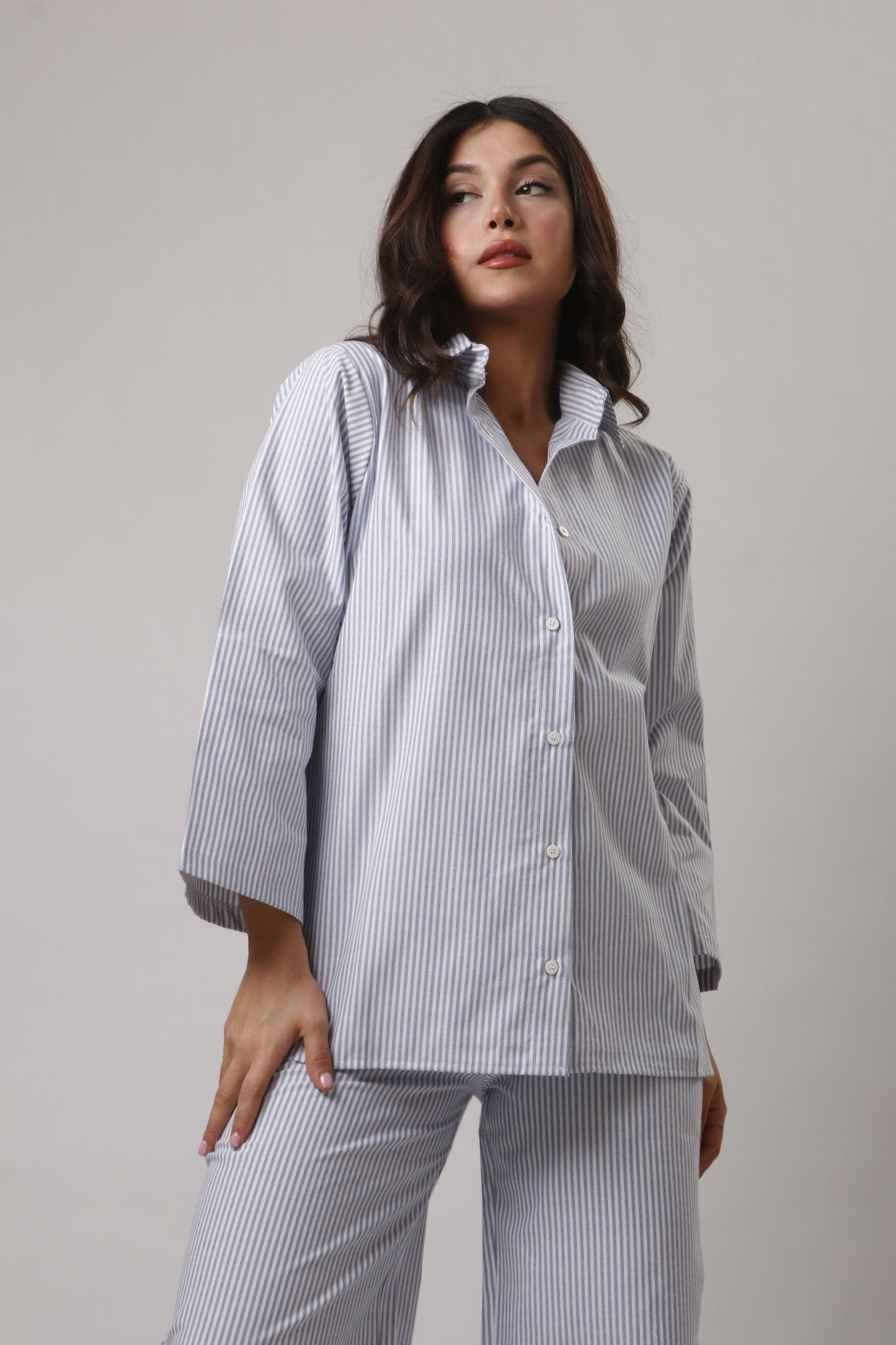 Striped chemise set