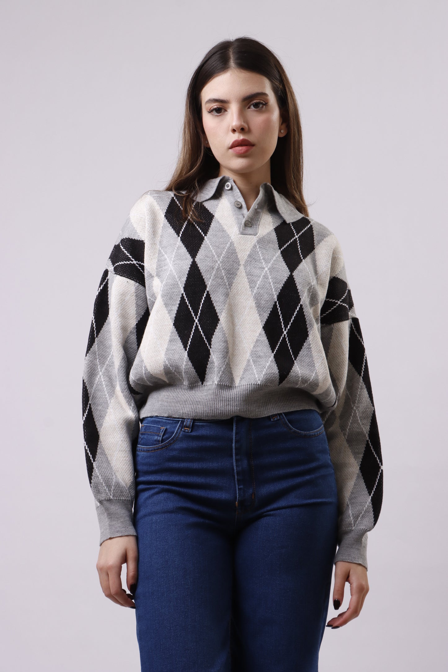 Polo knit top