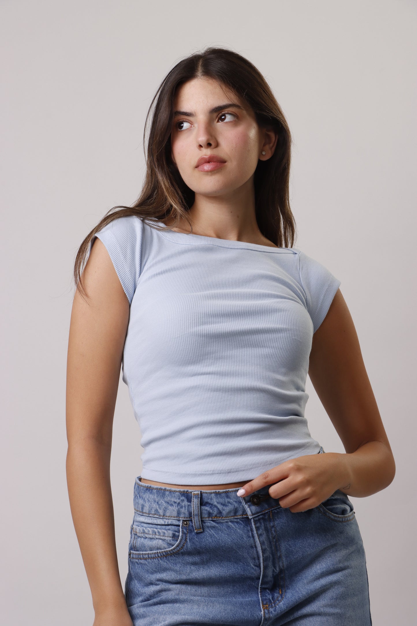 Ribbed basic shirt
