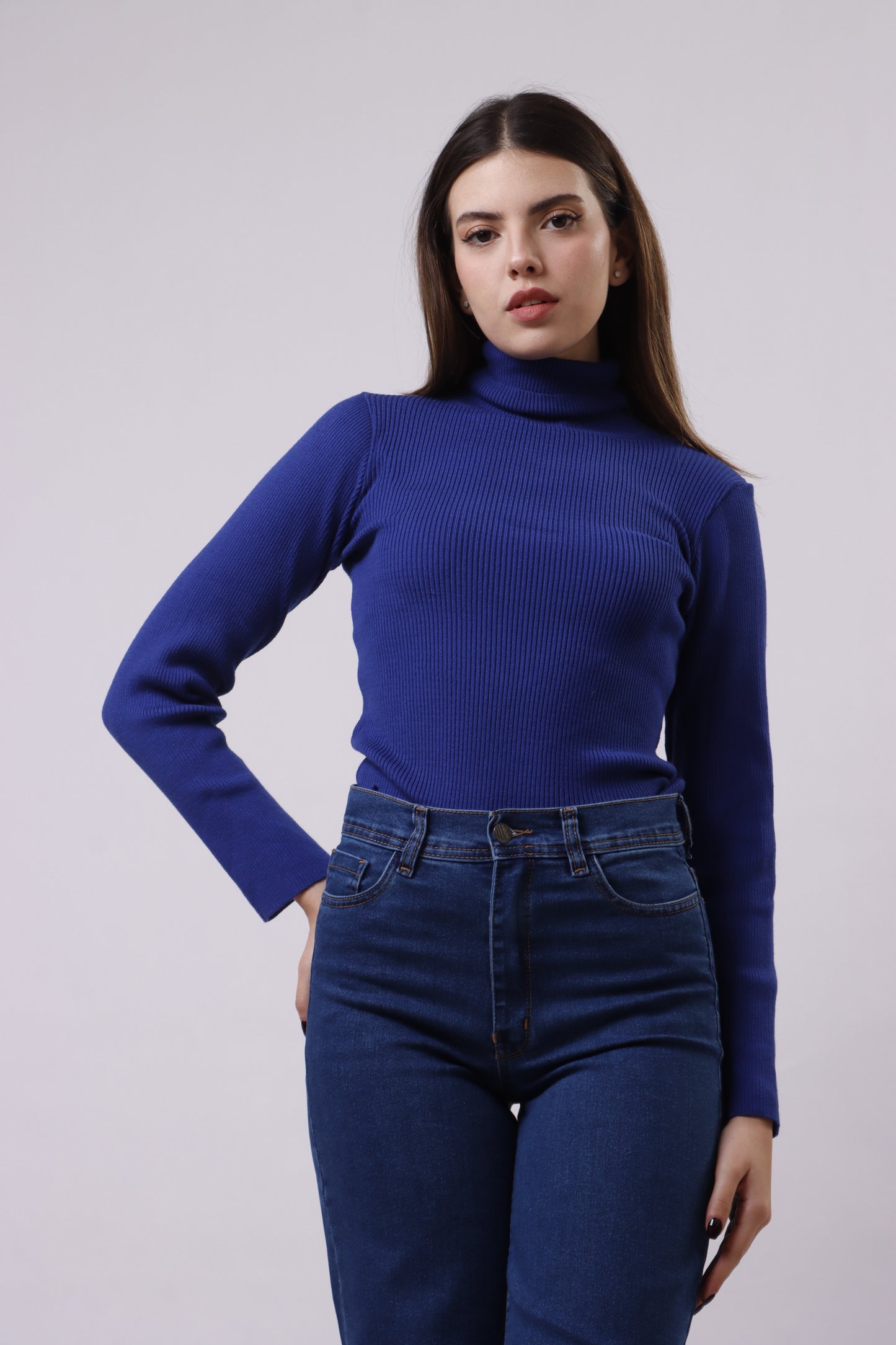 Turtle neck knit top
