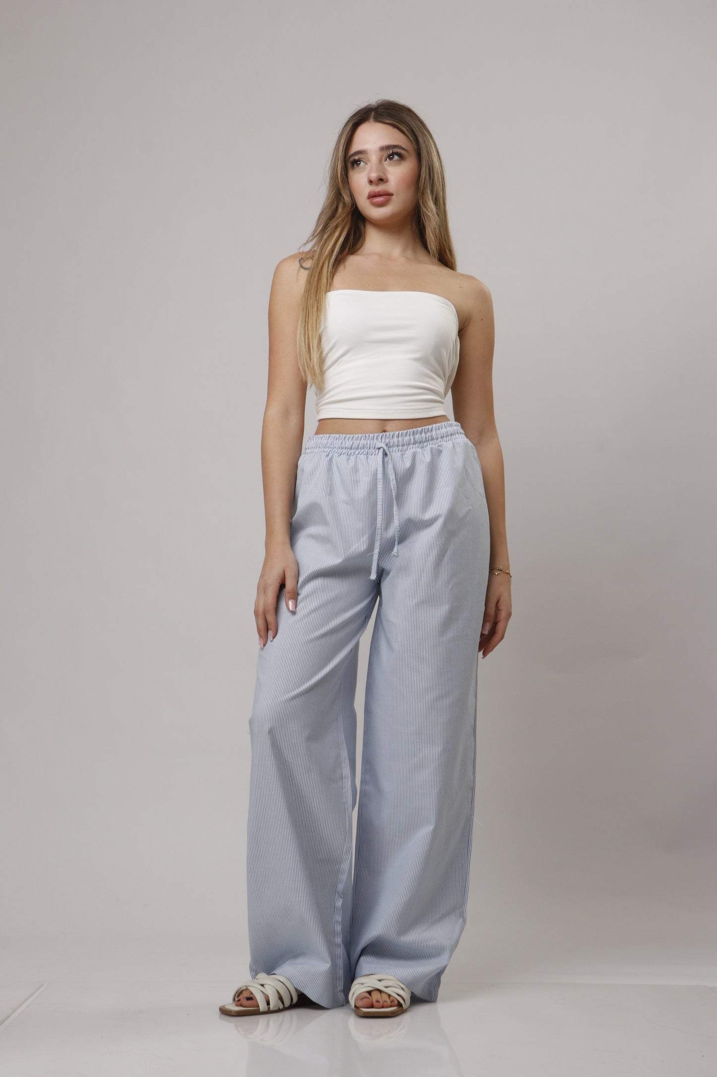 Chemise pant striped set