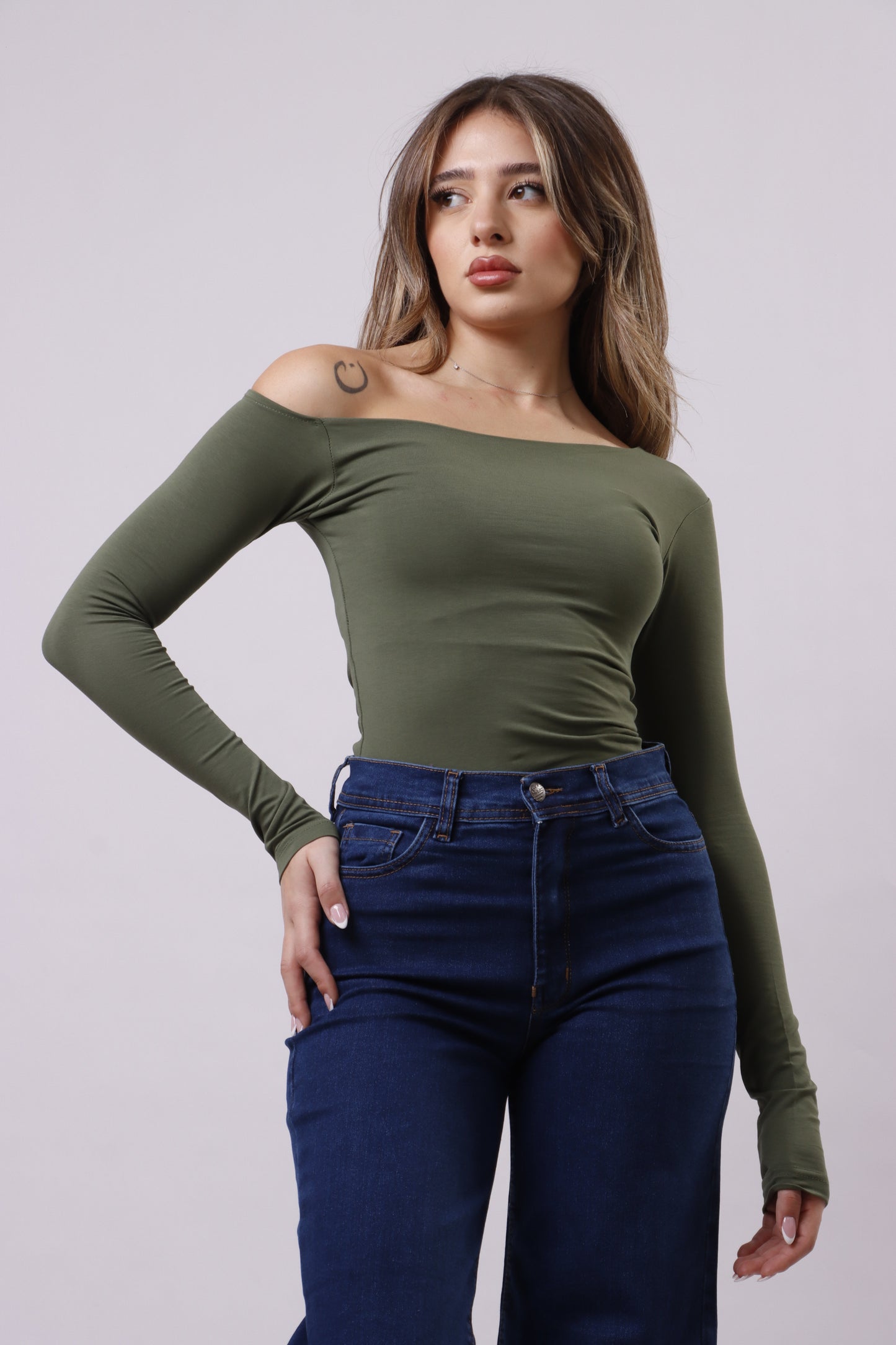 Asymmetrical shoulder top