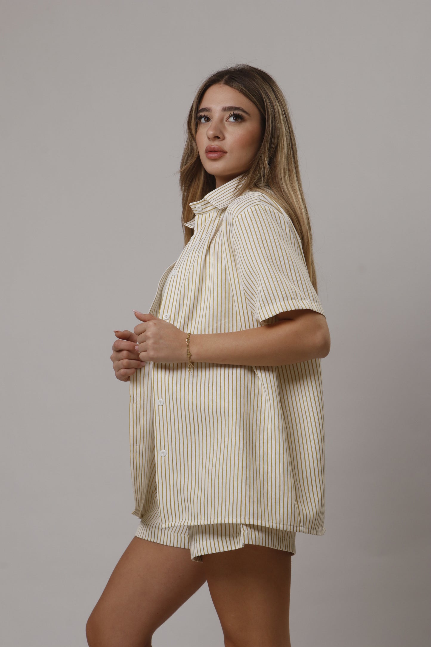 Chemise short striped set