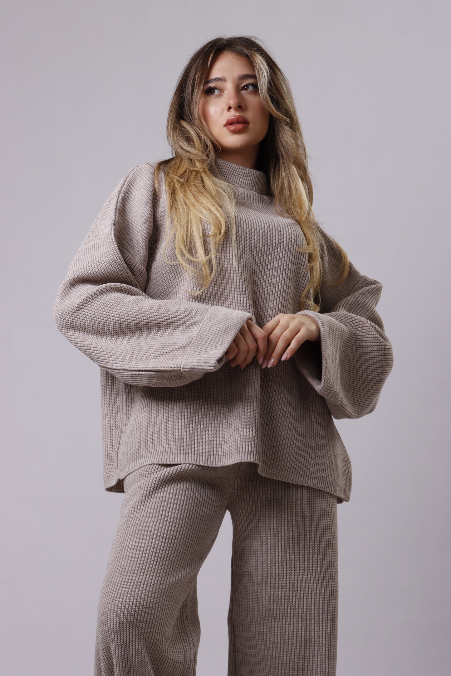 Turtle neck wool set