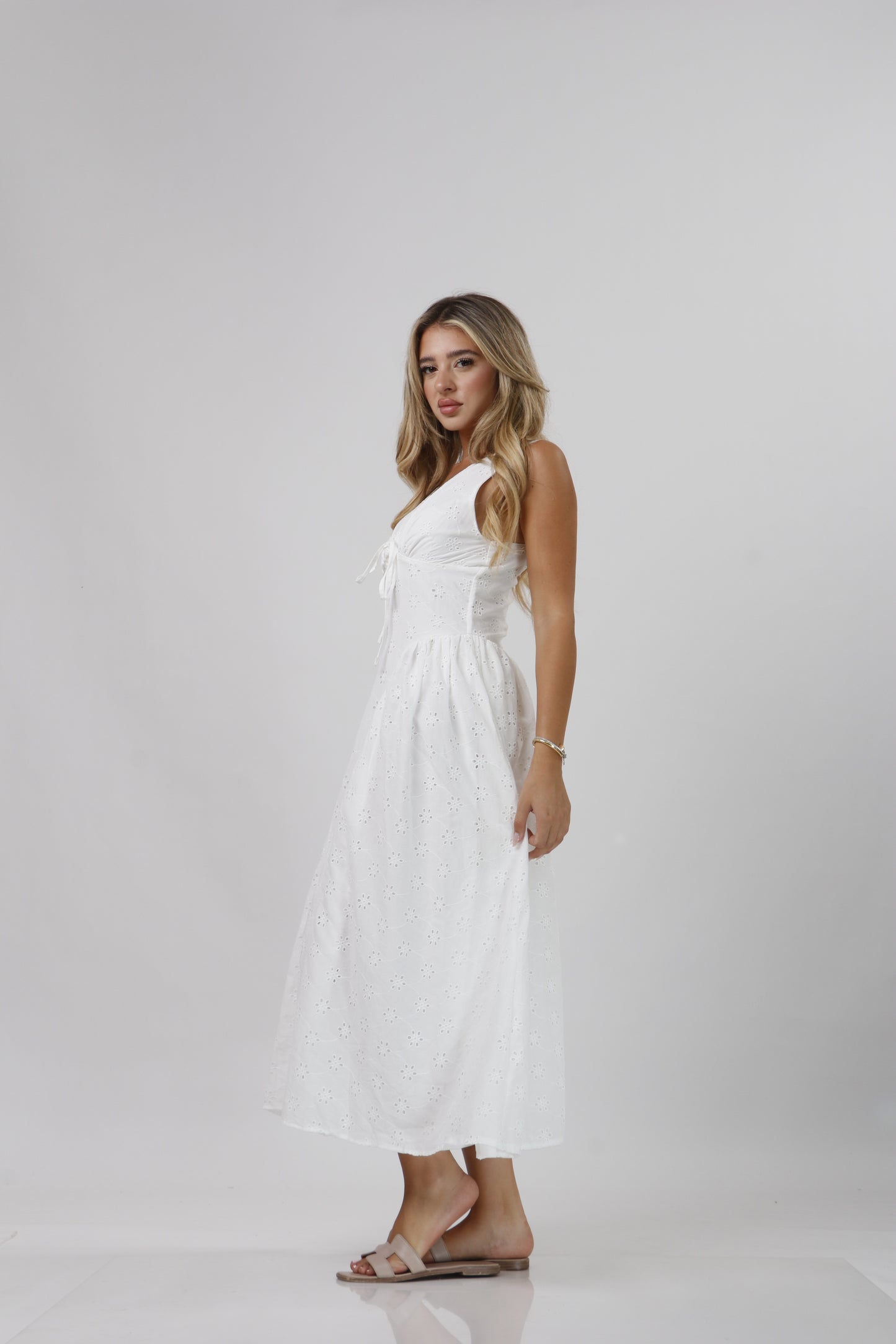 White embroided dress