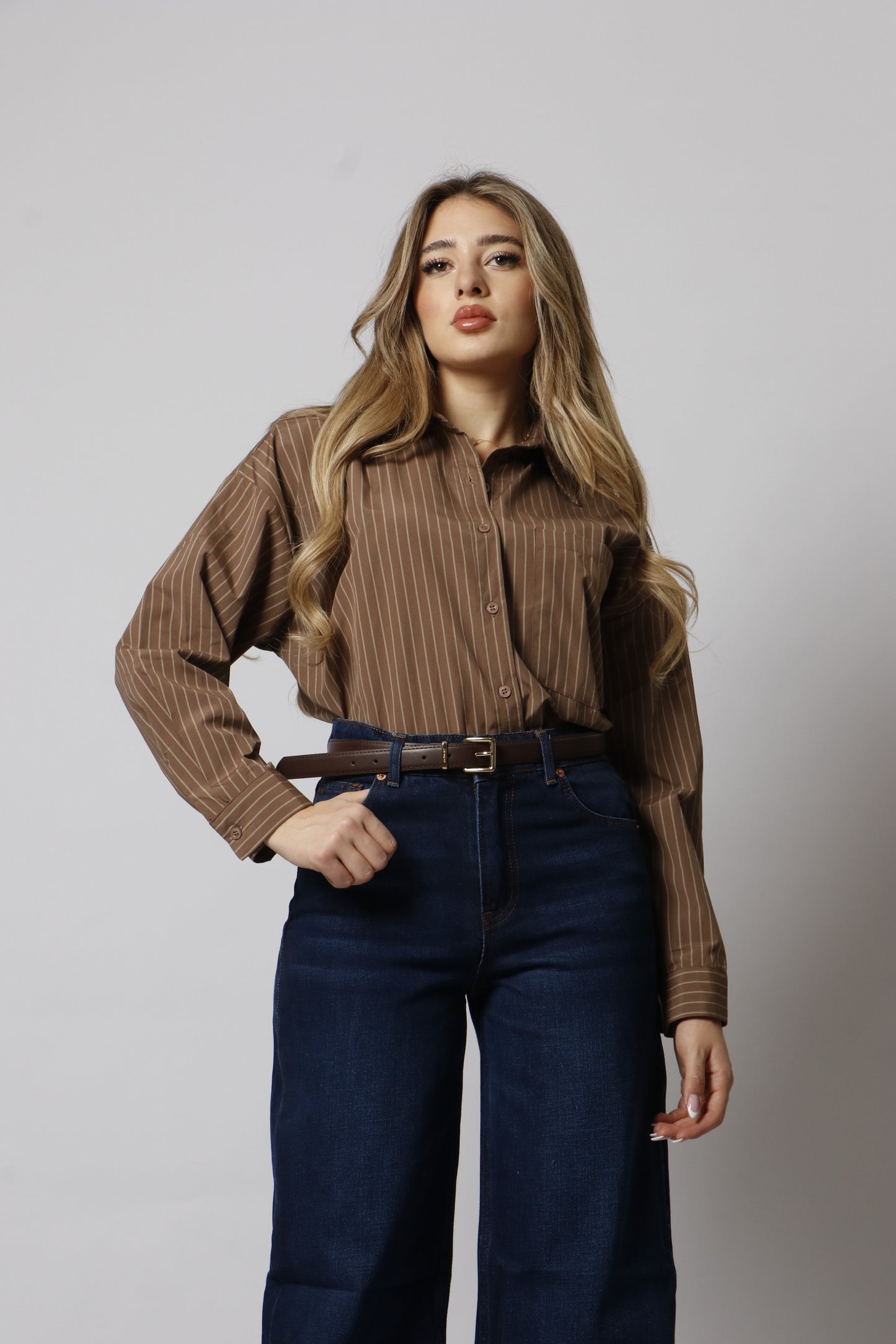 Striped brown chemise