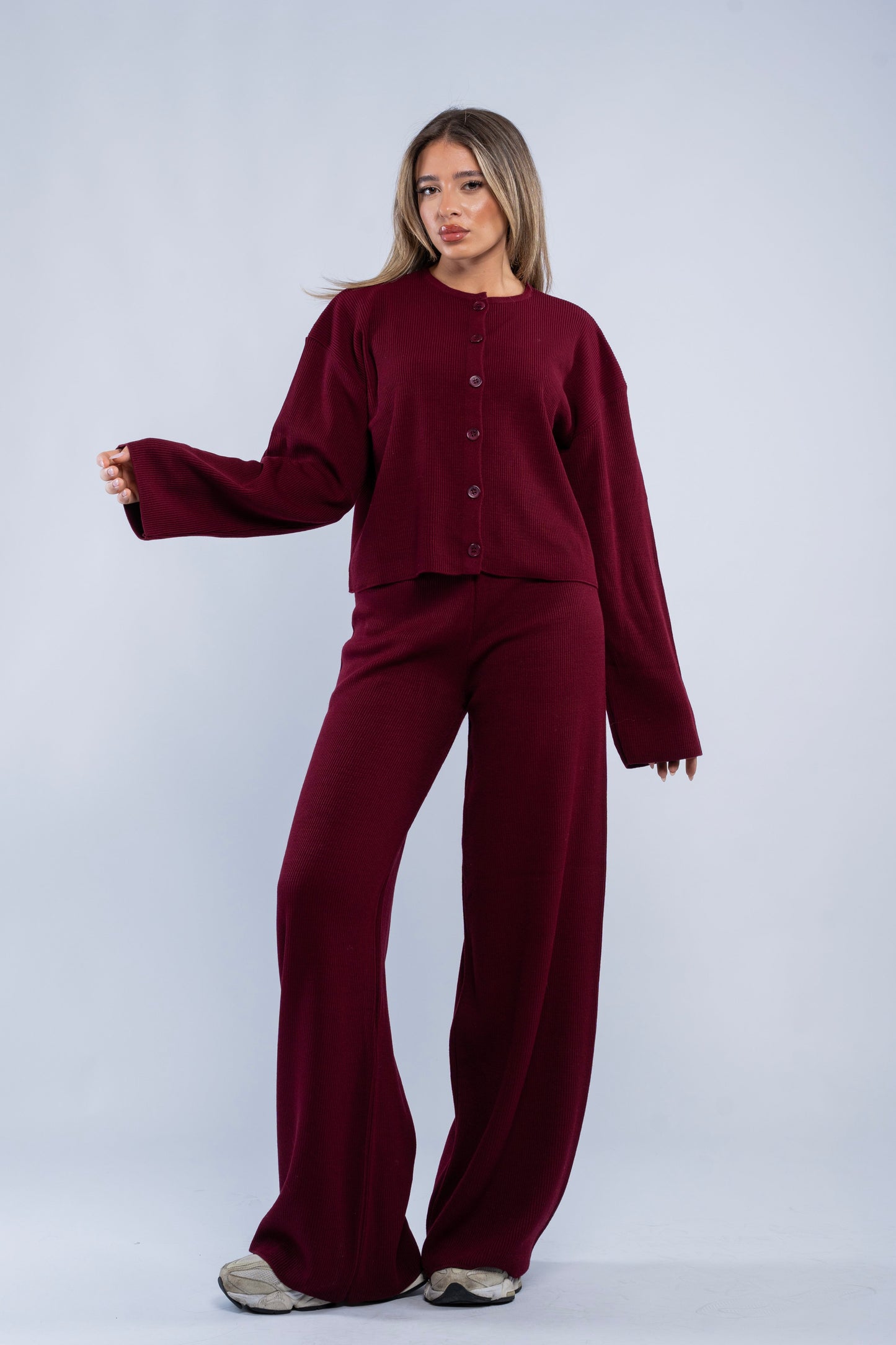 Soft rib cardigan sets