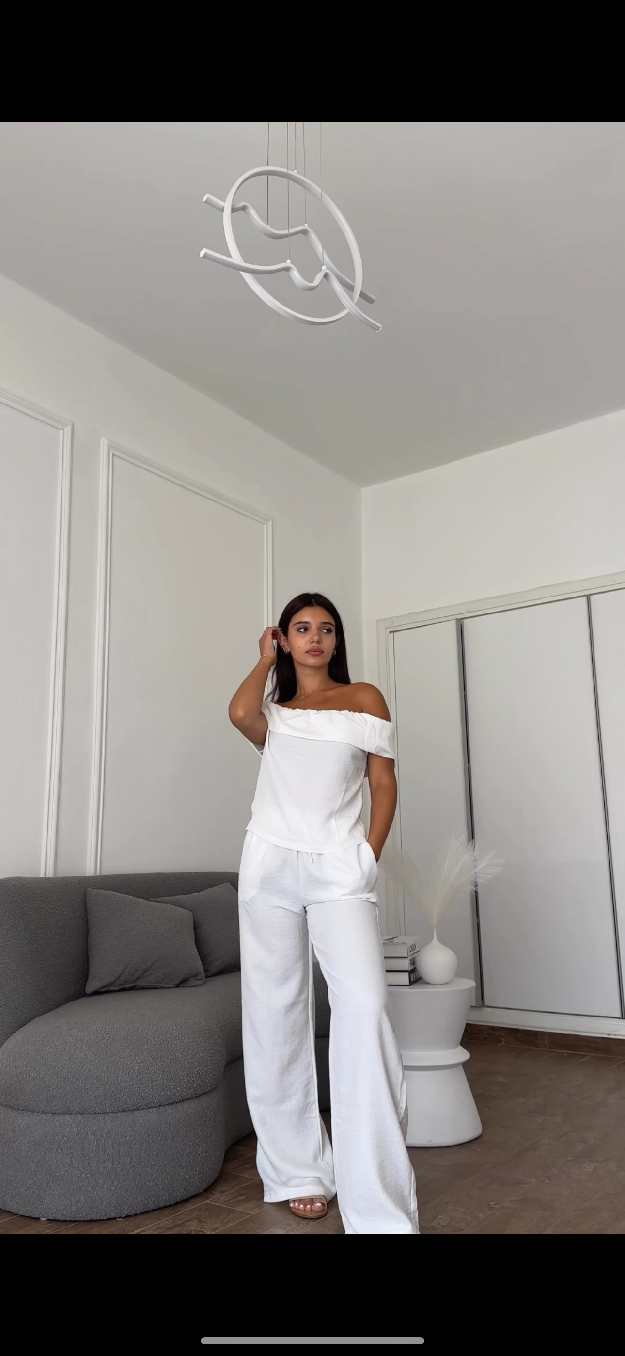 Fully off shoulder linen set