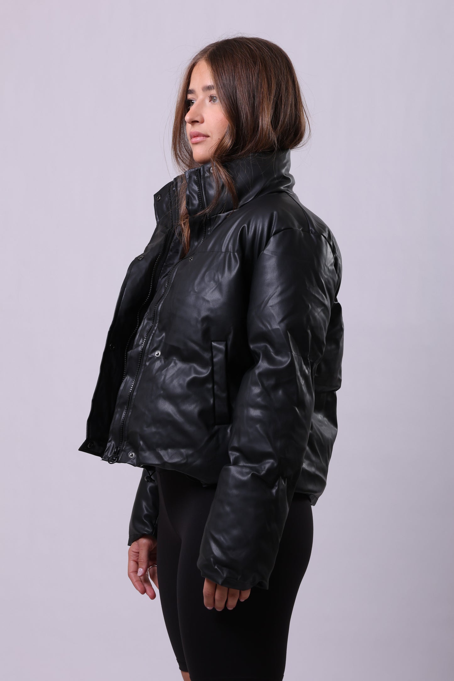 Puffer Leather Jacket