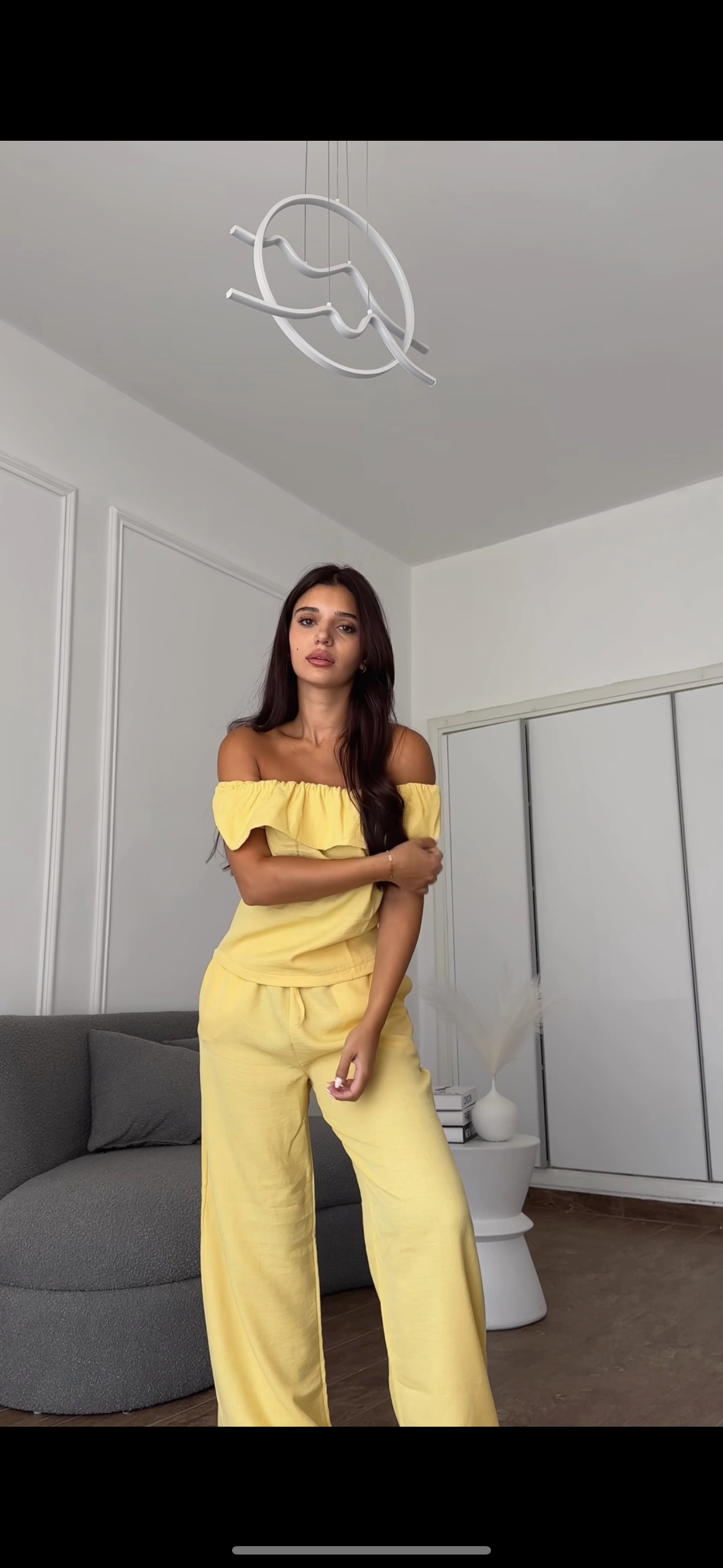 Fully off shoulder linen set