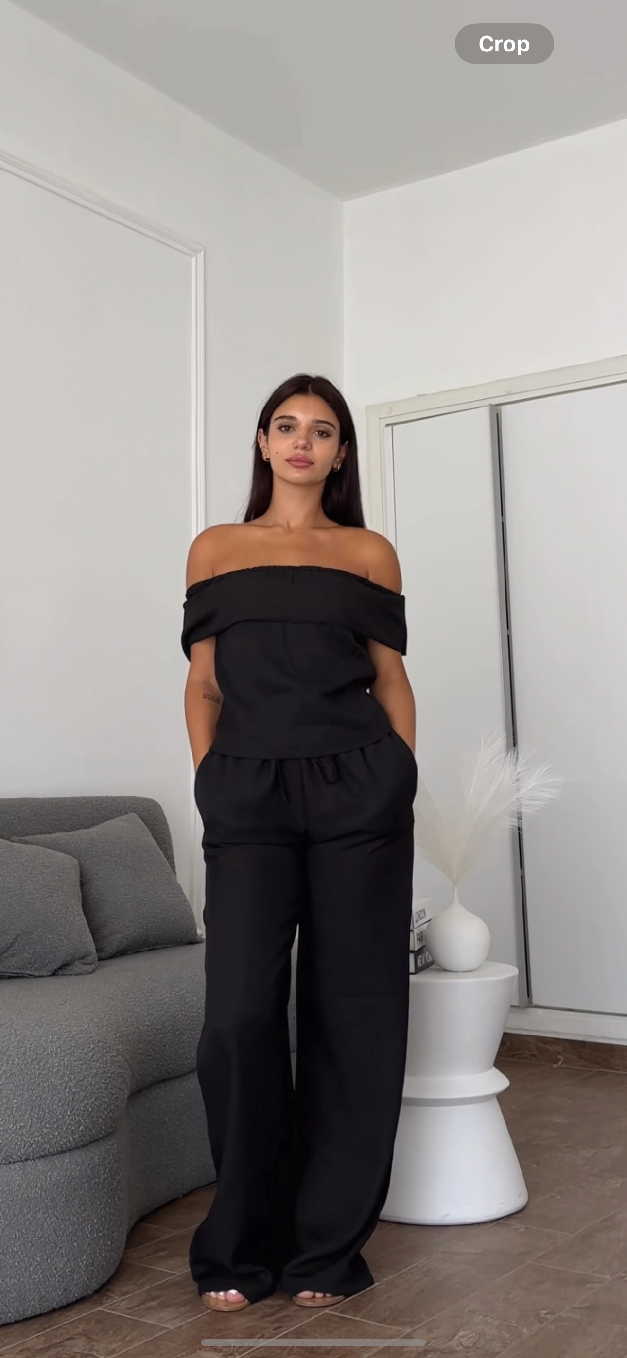 Fully off shoulder linen set