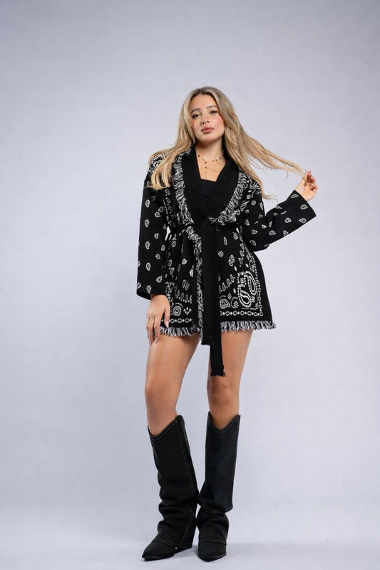 Western silhouette cardigan