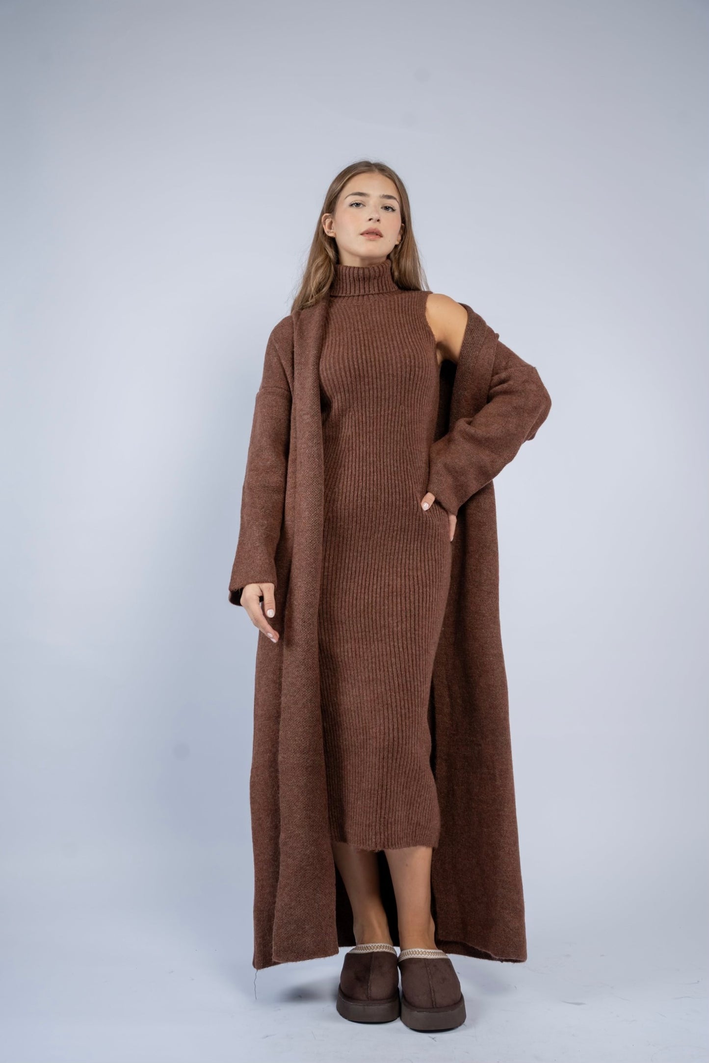 Long dress with cardigan
