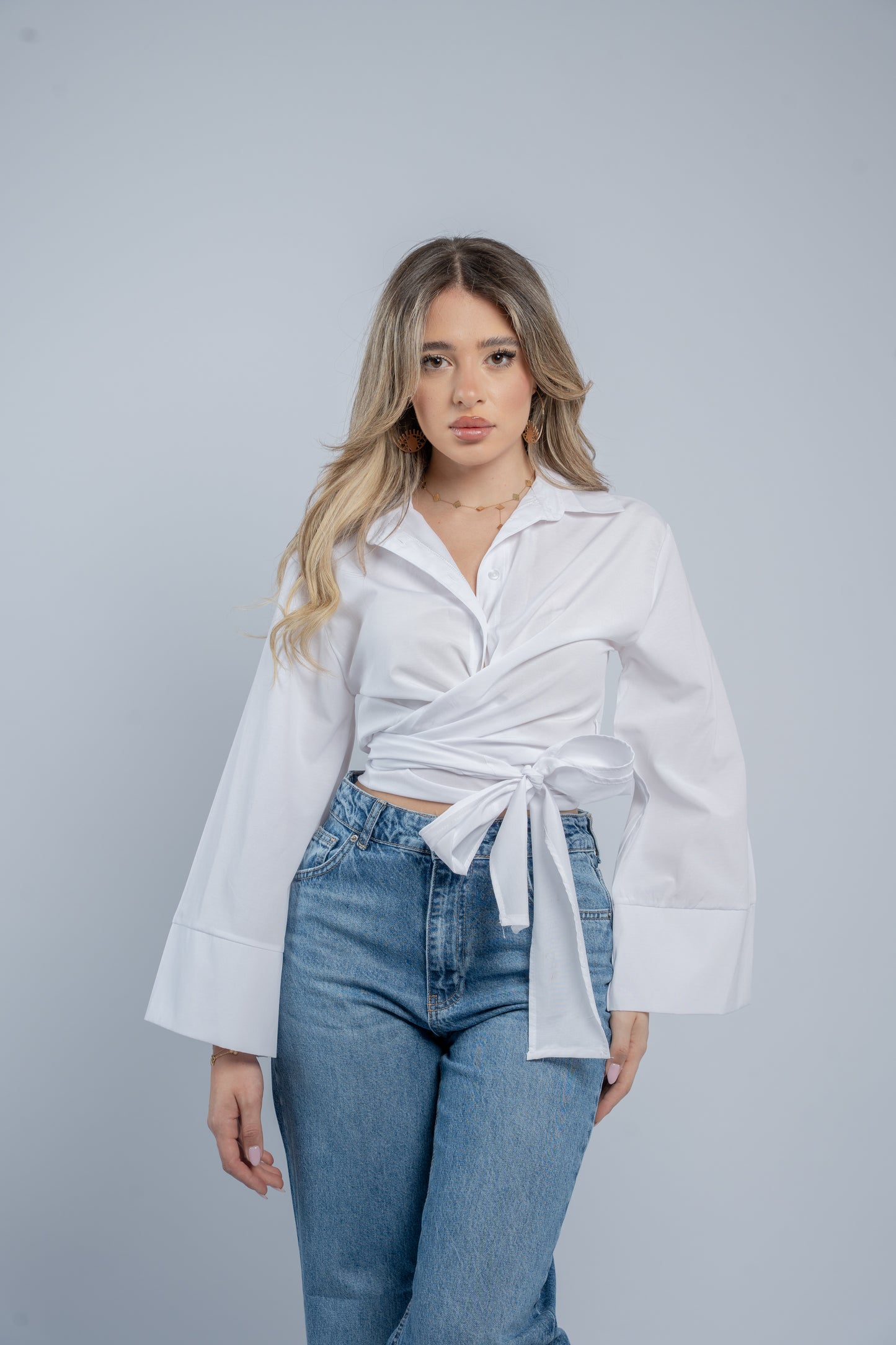 Tie- waist shirt