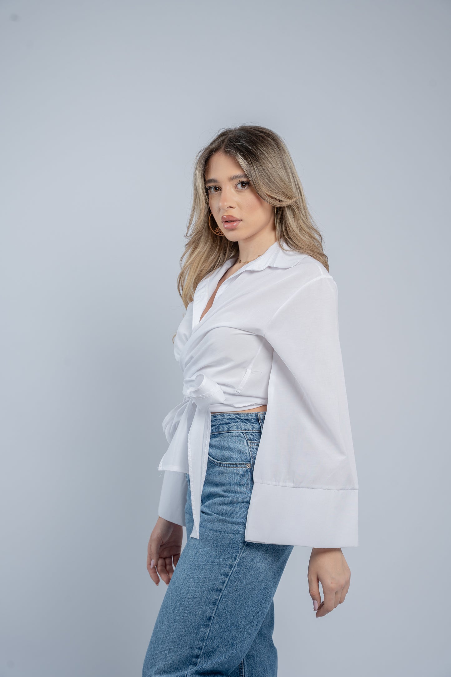 Tie- waist shirt