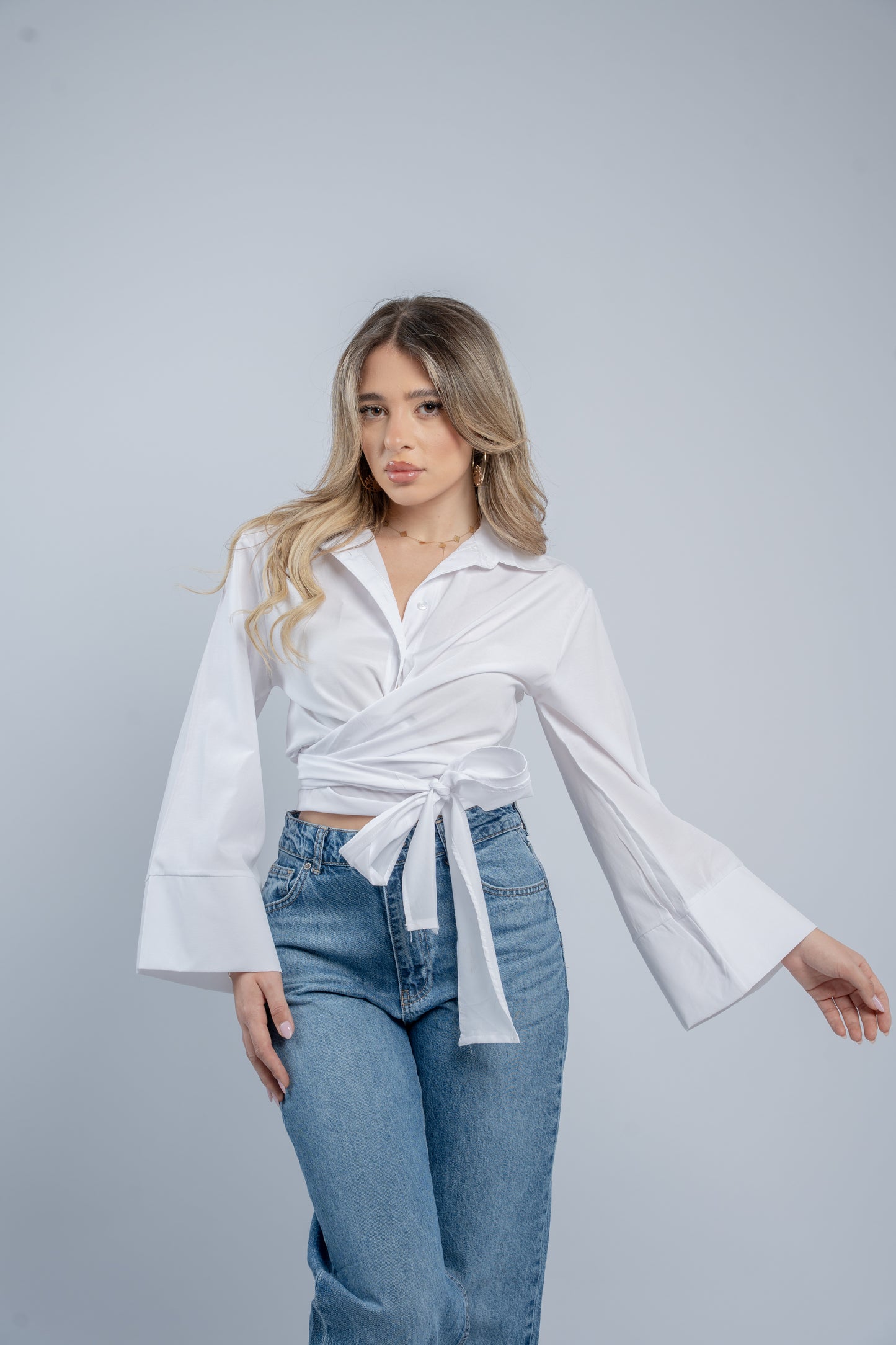 Tie- waist shirt