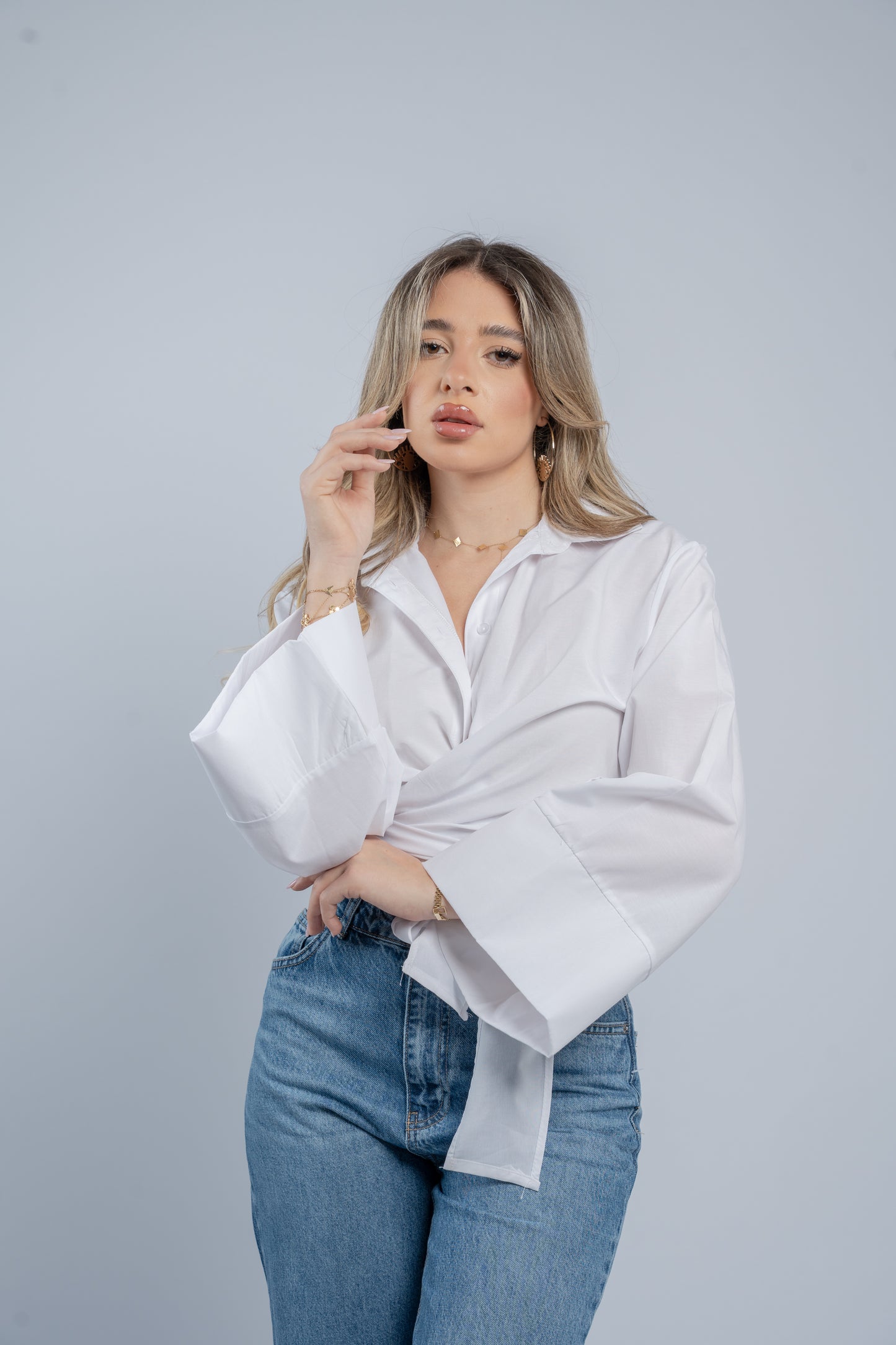 Tie- waist shirt