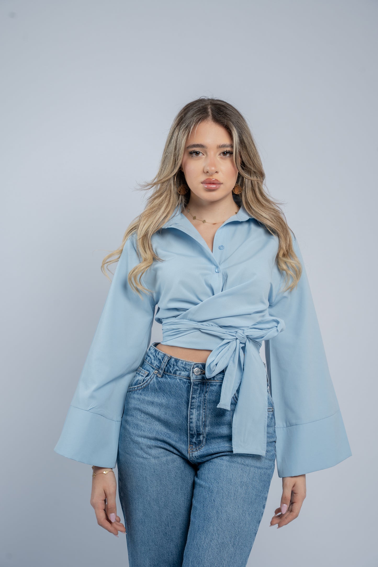 Tie- waist shirt