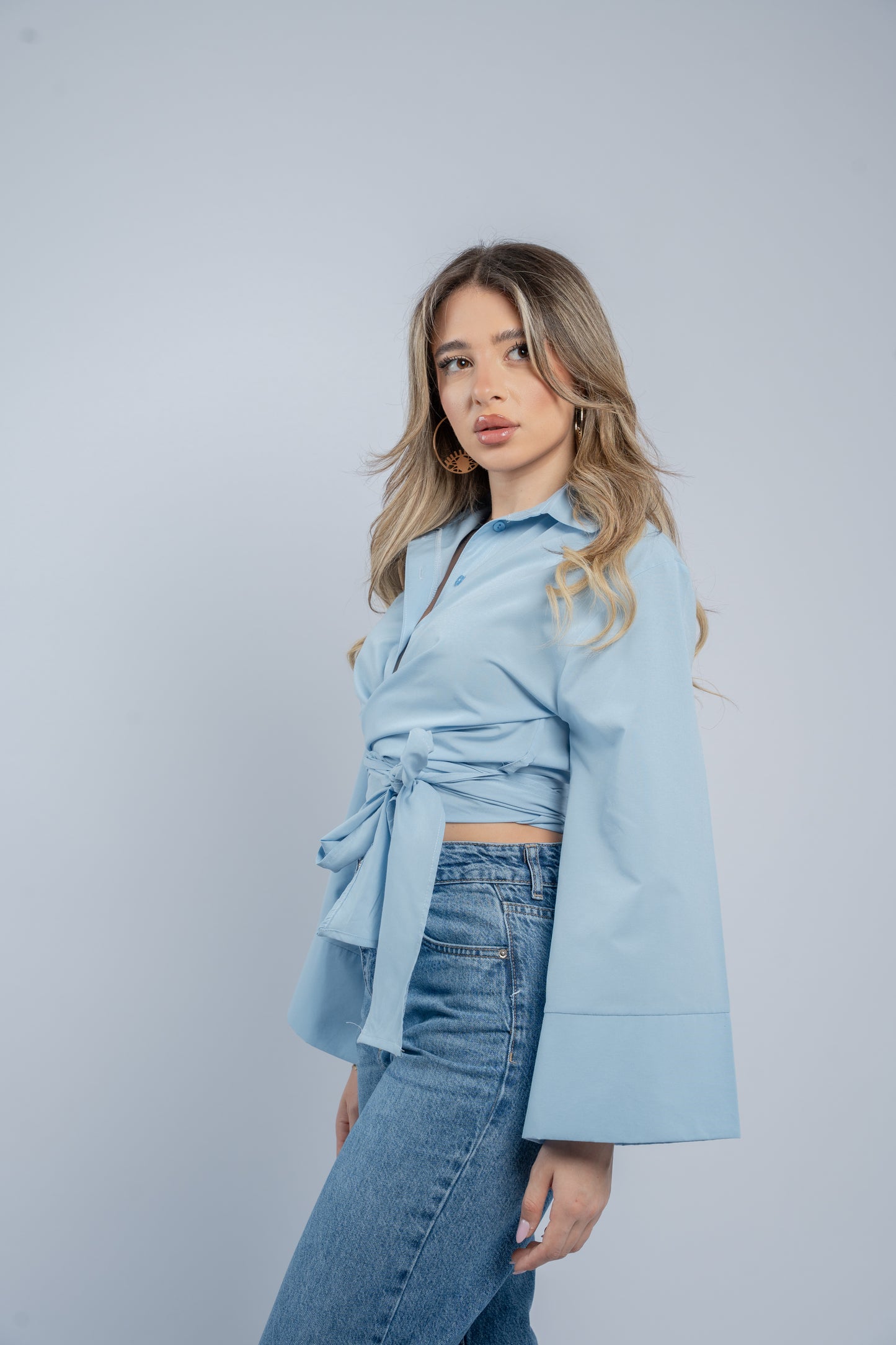 Tie- waist shirt