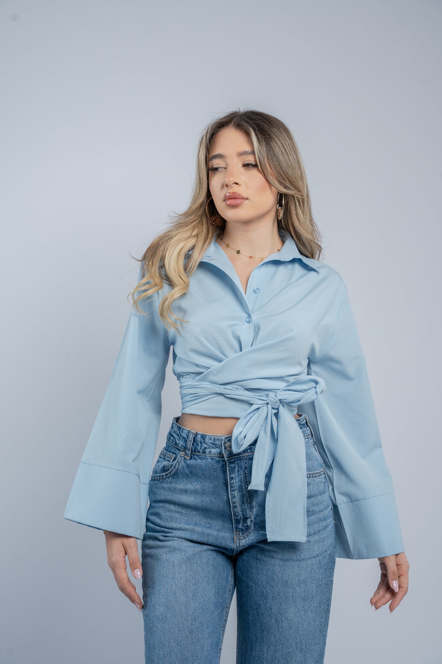 Tie- waist shirt