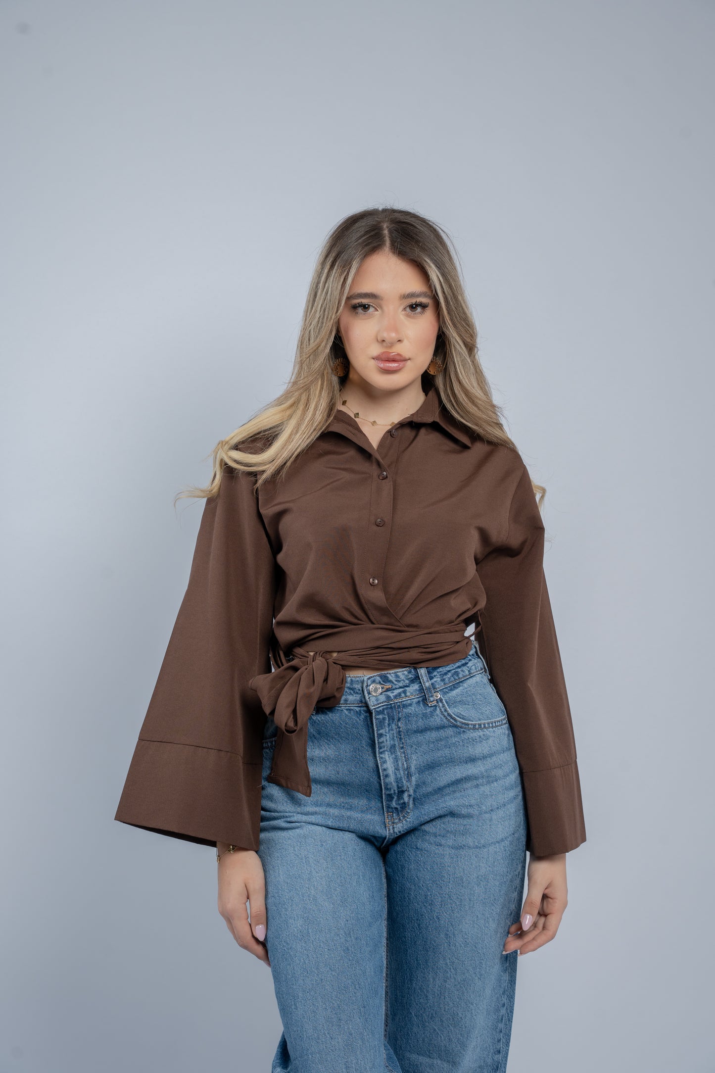 Tie- waist shirt