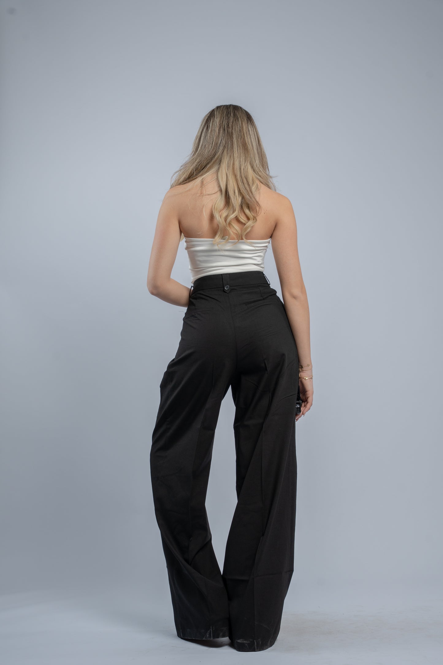 Black straight cut trousers