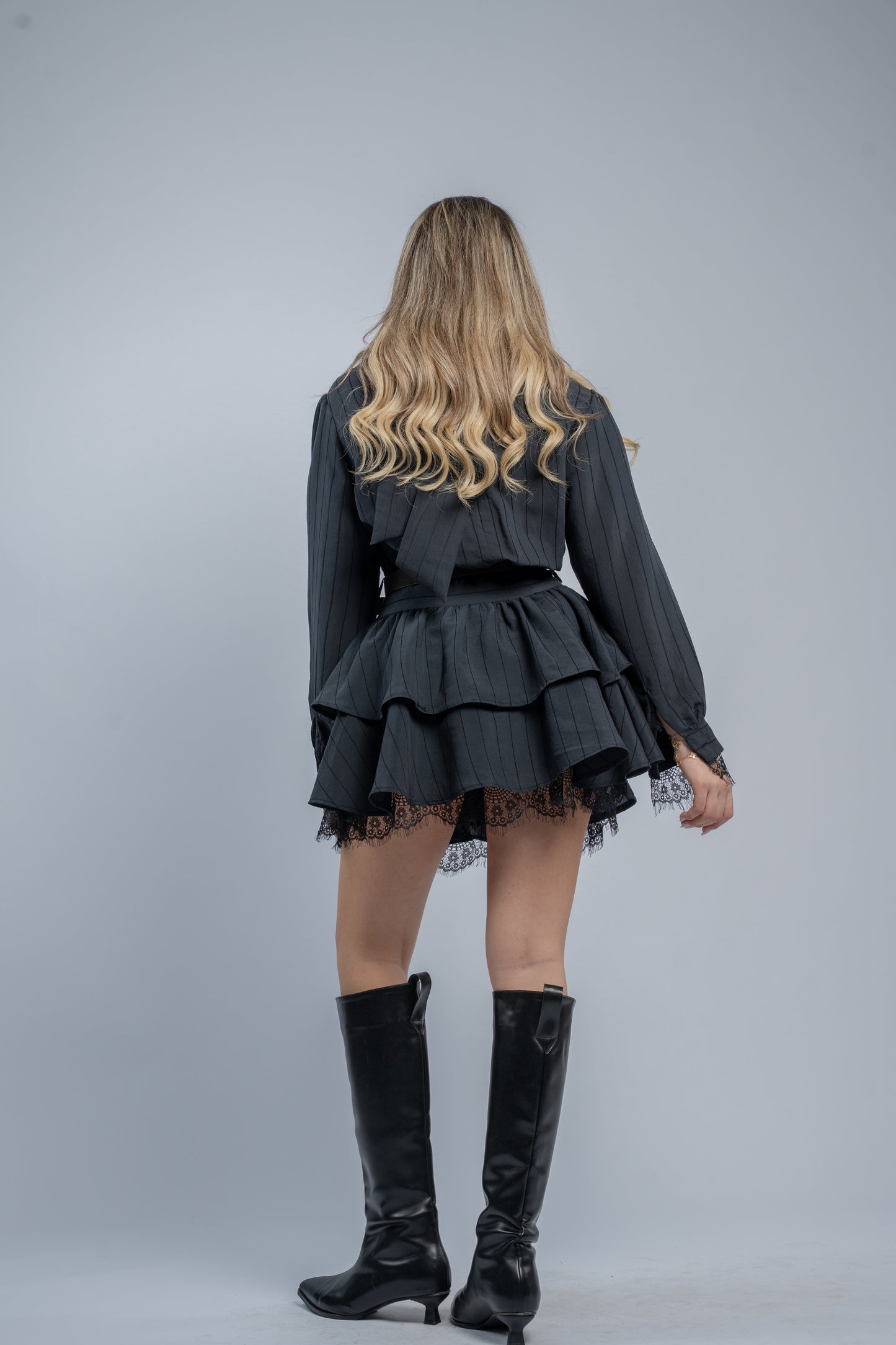 Ruffle shirt dress