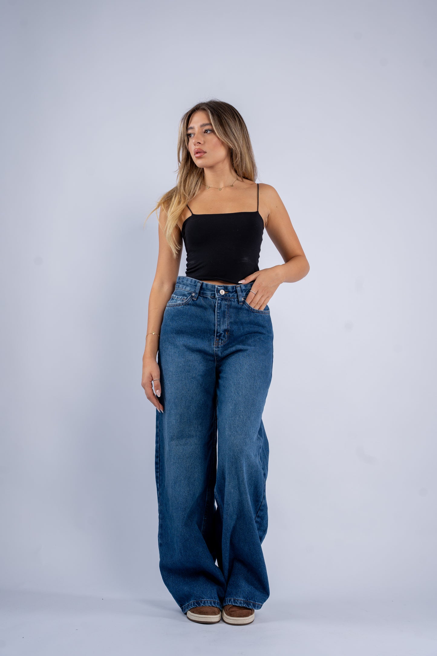 High rise denim jeans