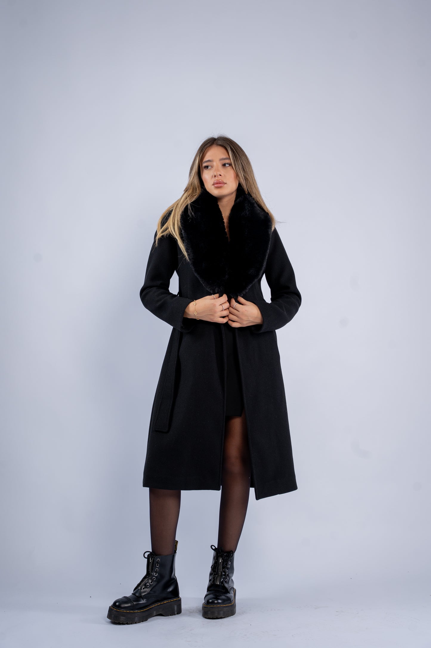 Black Coat With Fur