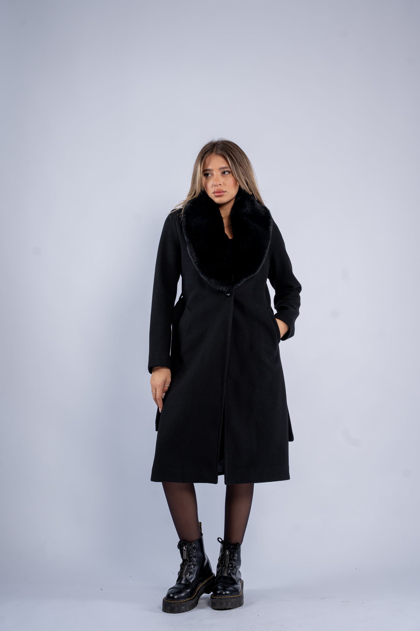 Black Coat With Fur