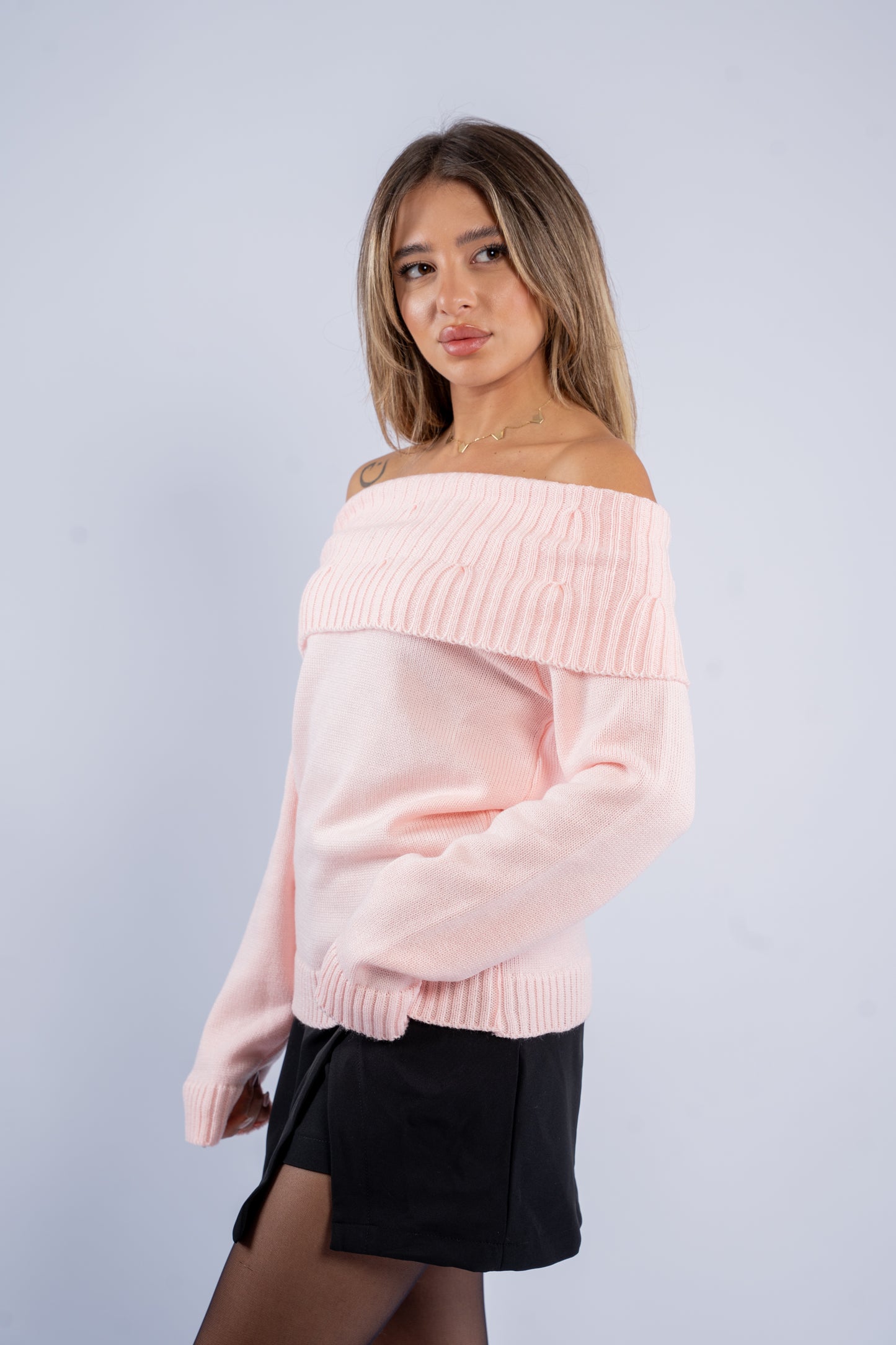 Off-Shoulder Wool Top