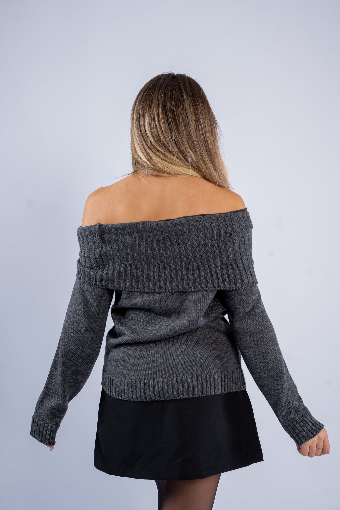 Off-Shoulder Wool Top