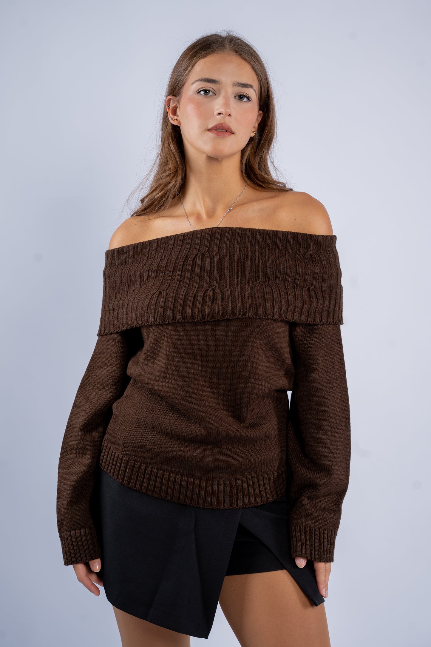 Off-Shoulder Wool Top